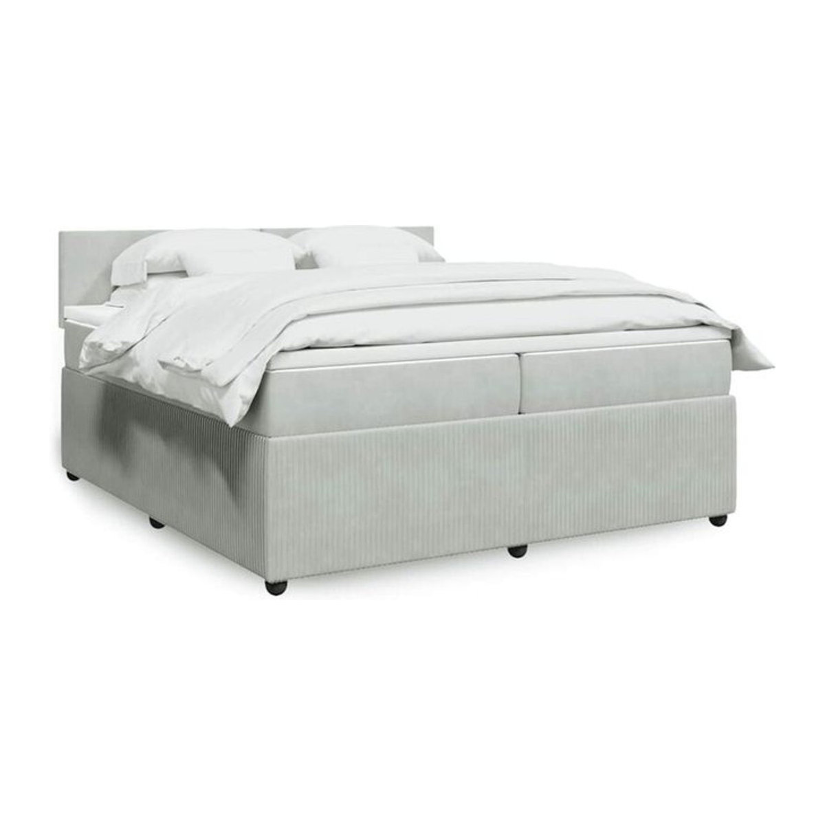 Vidaxl Boxspringbett mit Matratze in Grau aus Samt, B/T/H: 200 x 200 x 100,5 cm - Bild 1