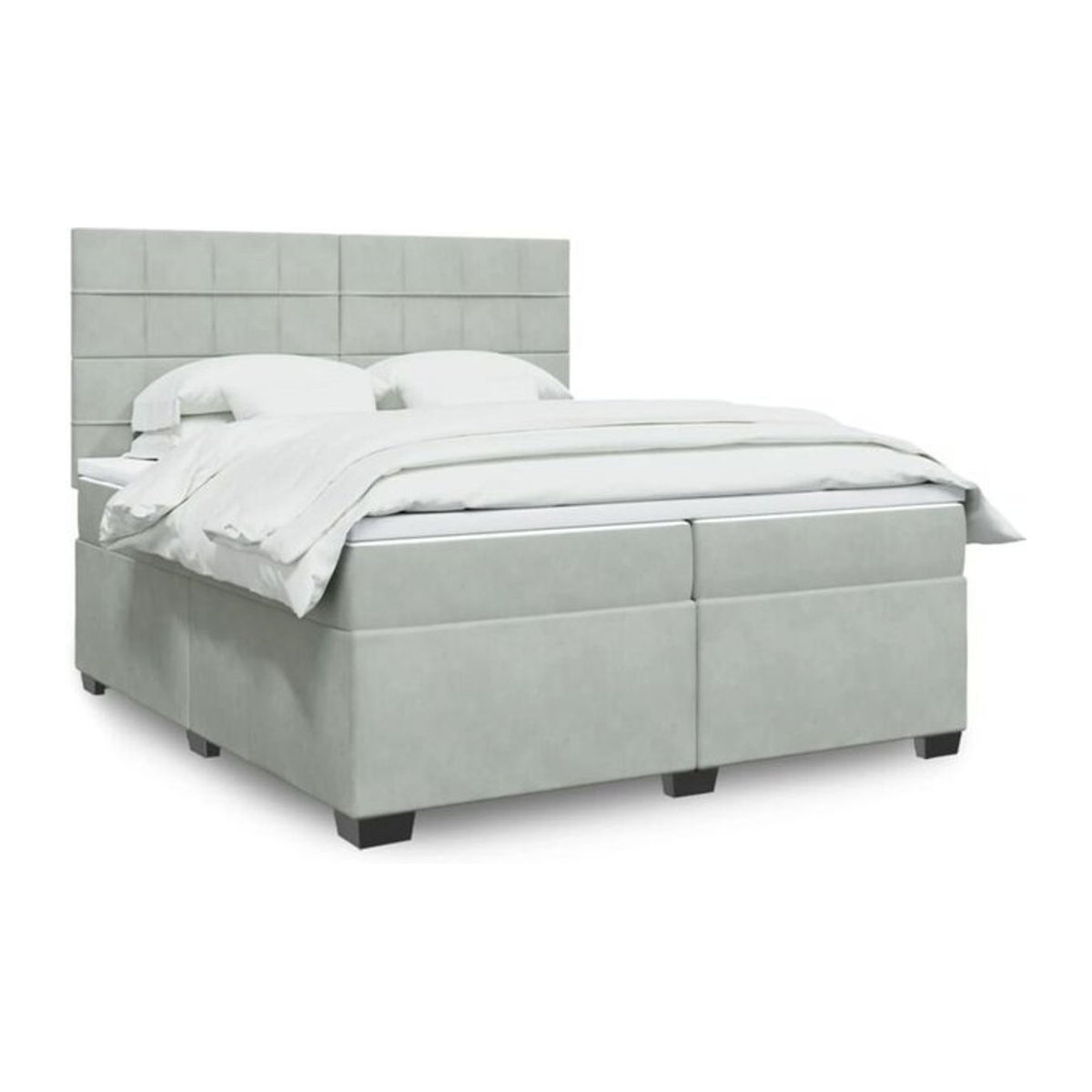 Vidaxl Boxspringbett mit Matratze in Grau aus Samt, B/T/H: 200 x 200 x 150,5 cm - Bild 1