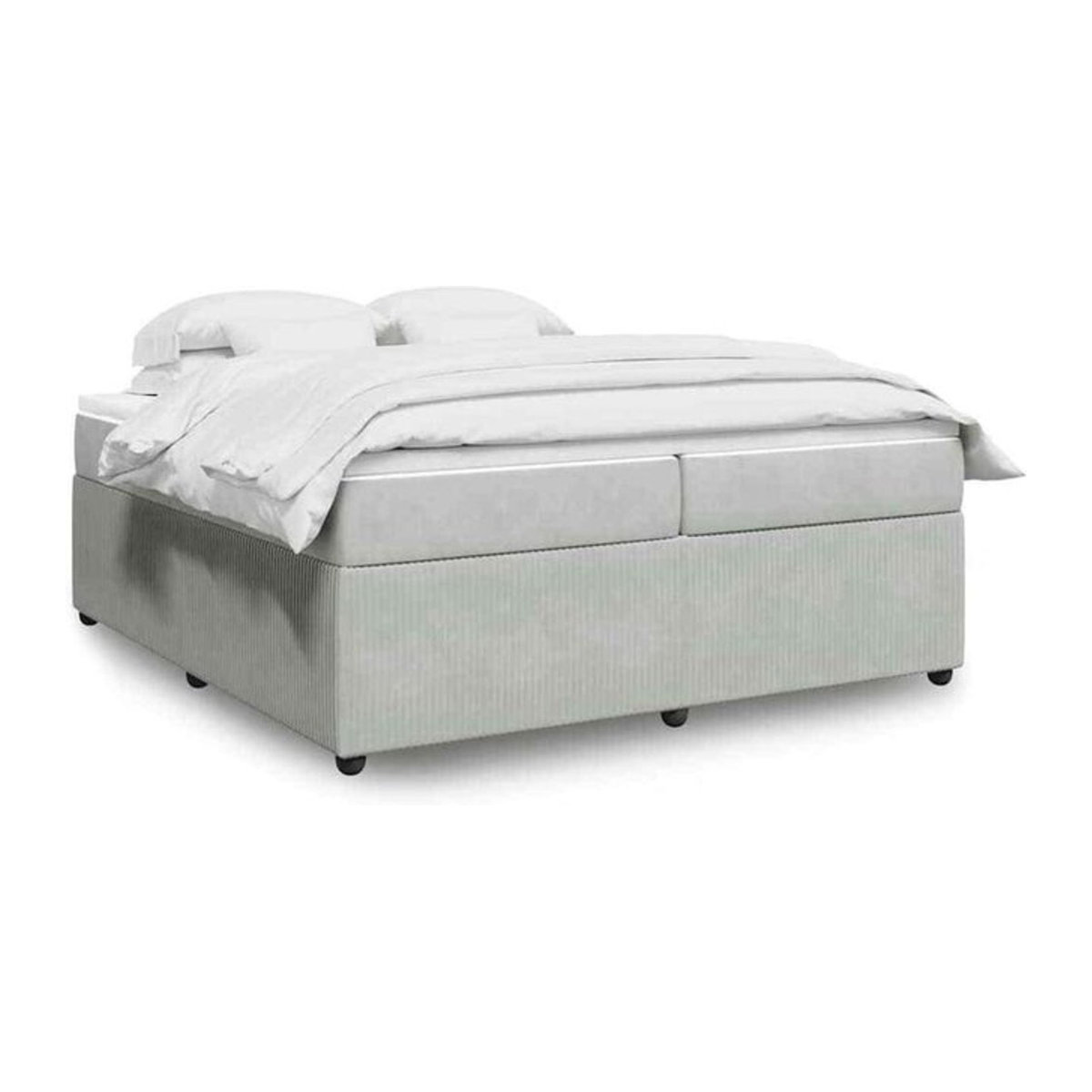 Vidaxl Boxspringbett mit Matratze in Grau aus Samt, B/T/H: 200 x 200 x 46 cm - Bild 1