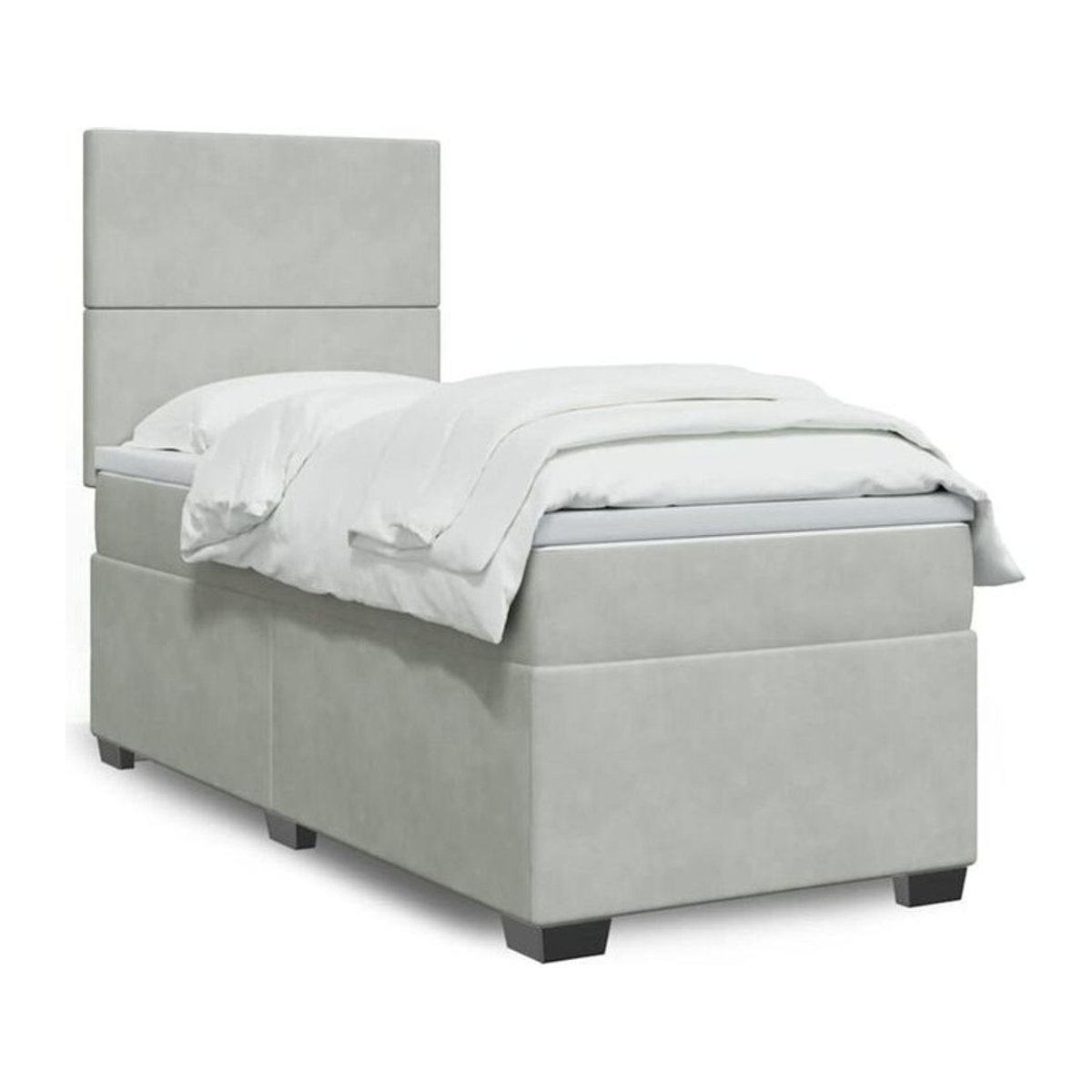 vidaxl Boxspringbett mit Matratze in Grau aus Samt, B/T/H: 200 x 80 x 150,5 cm - Bild 1