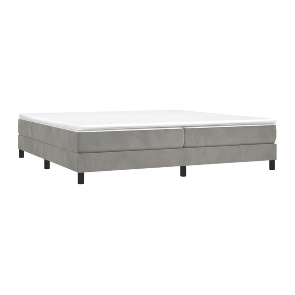 Vidaxl Boxspringbett mit Matratze in Grau aus Samt, Modern, B/T/H: 200 x 200 x 25 cm - Bild 1
