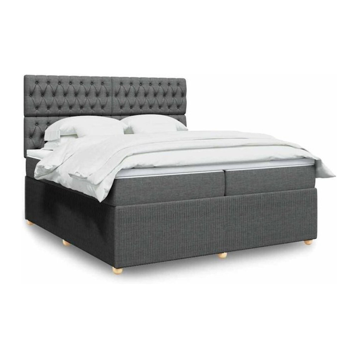 Vidaxl Boxspringbett mit Matratze in Grau aus Stoff - Bild 1