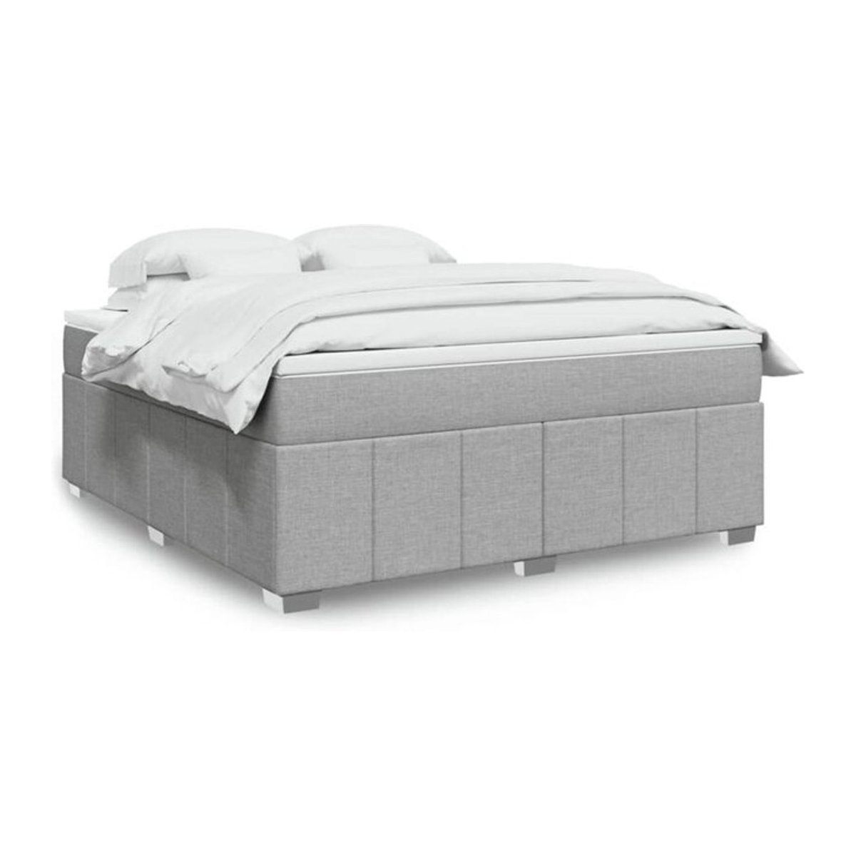 vidaxl Boxspringbett mit Matratze in Grau aus Stoff, B/T: 180 x 200 cm - Bild 1
