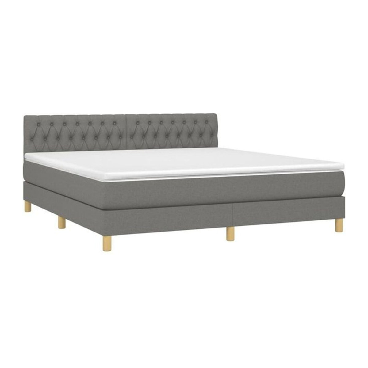 vidaxl Boxspringbett mit Matratze in Grau aus Stoff, B/T: 180 x 200 cm - Bild 1