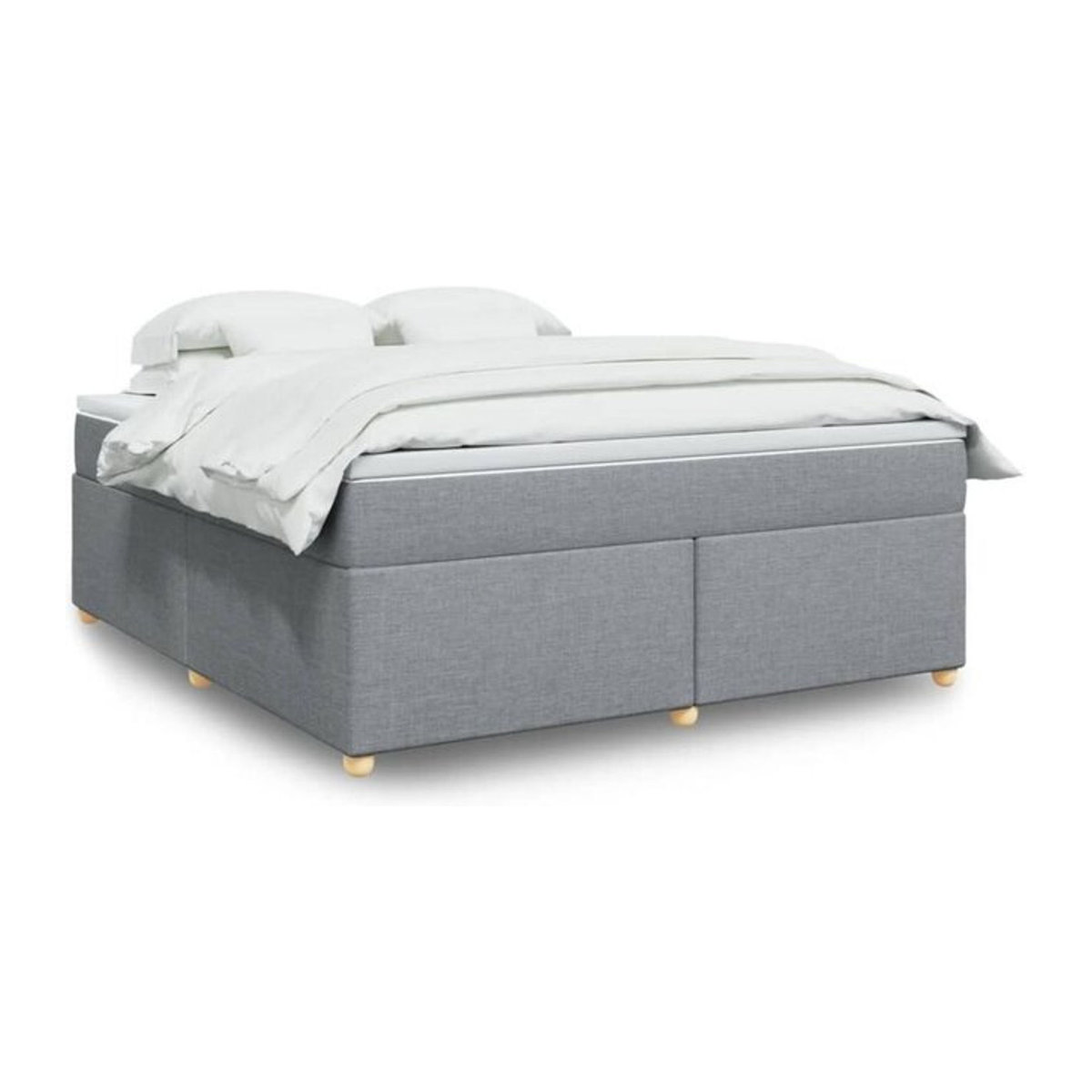 Vidaxl Boxspringbett mit Matratze in Grau aus Stoff, B/T: 180 x 200 cm - Bild 1