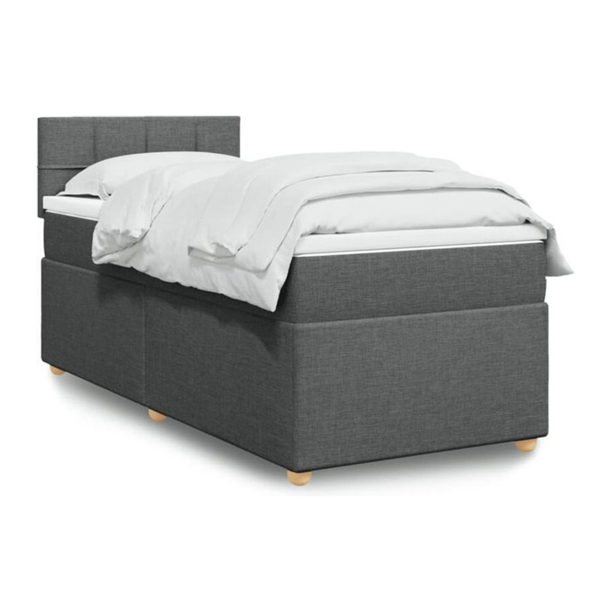 Vidaxl Boxspringbett mit Matratze in Grau aus Stoff, B/T/H: 100 x 200 x 100,5 cm - Bild 1
