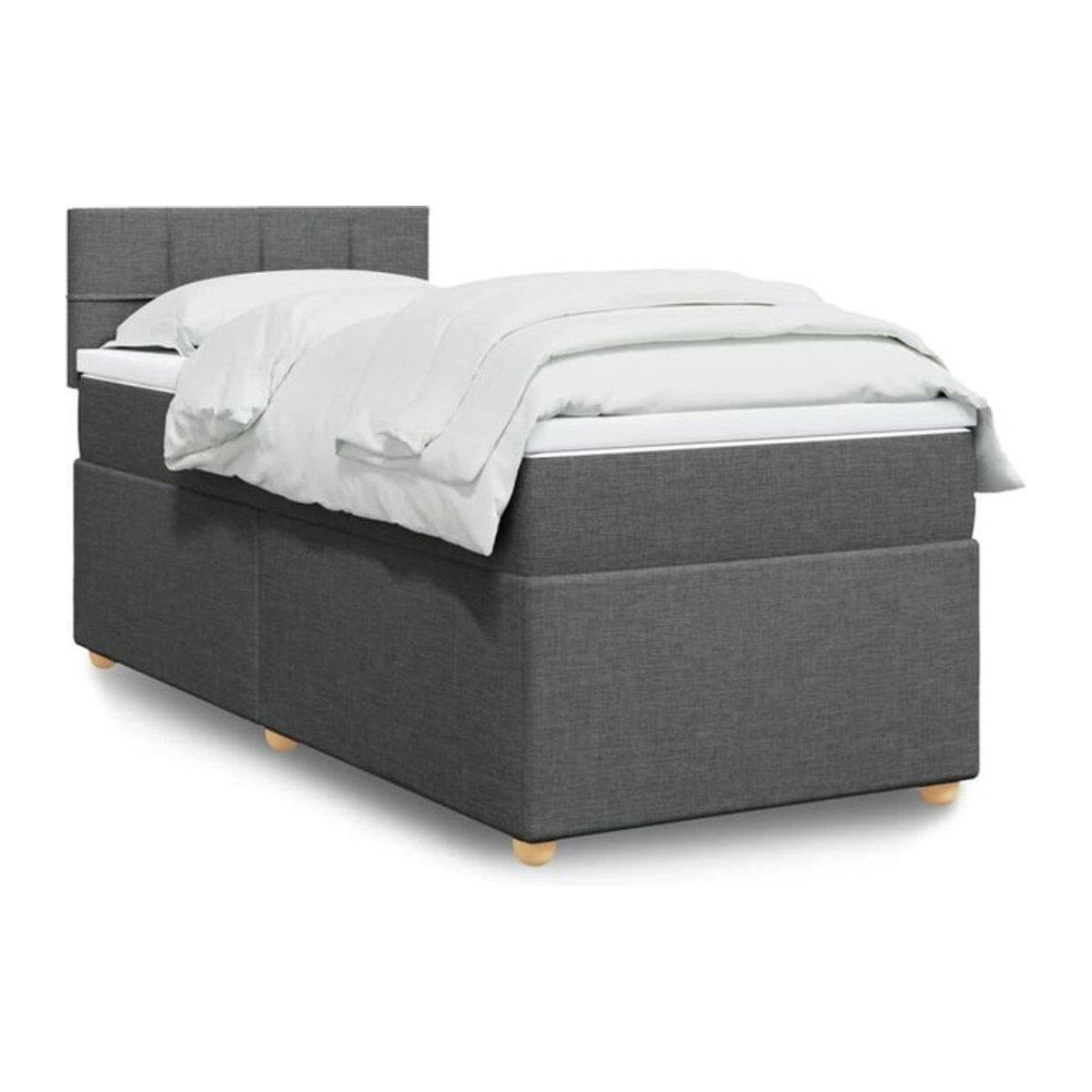 Vidaxl Boxspringbett mit Matratze in Grau aus Stoff, B/T/H: 100 x 200 x 100,5 cm - Bild 1