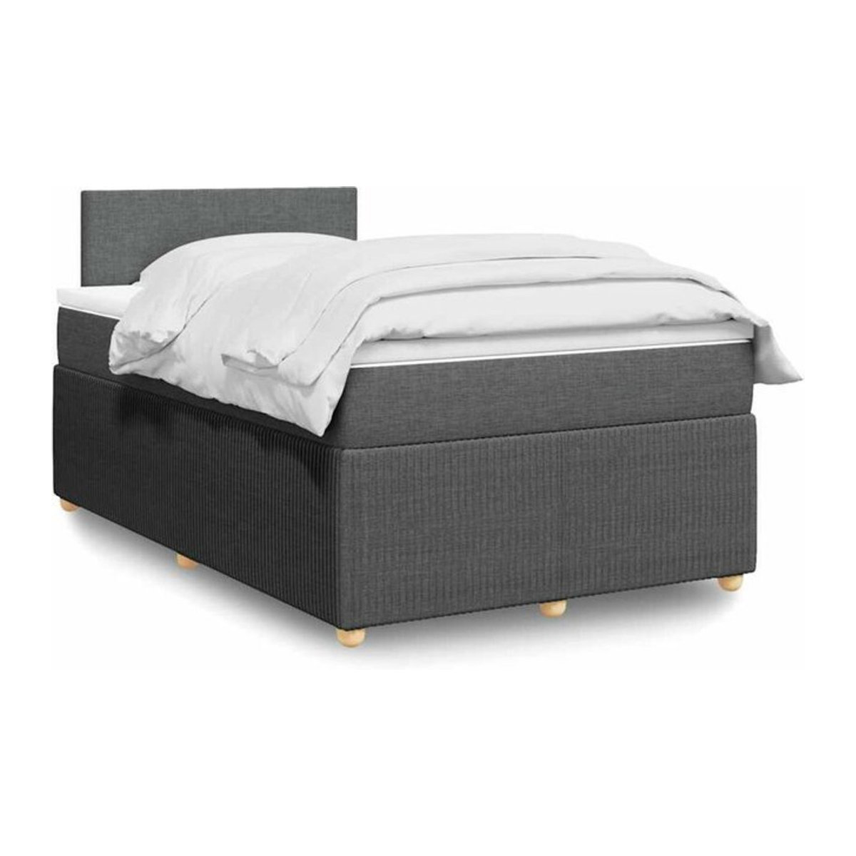 Vidaxl Boxspringbett mit Matratze in Grau aus Stoff, B/T/H: 120 x 190 x 100,5 cm - Bild 1