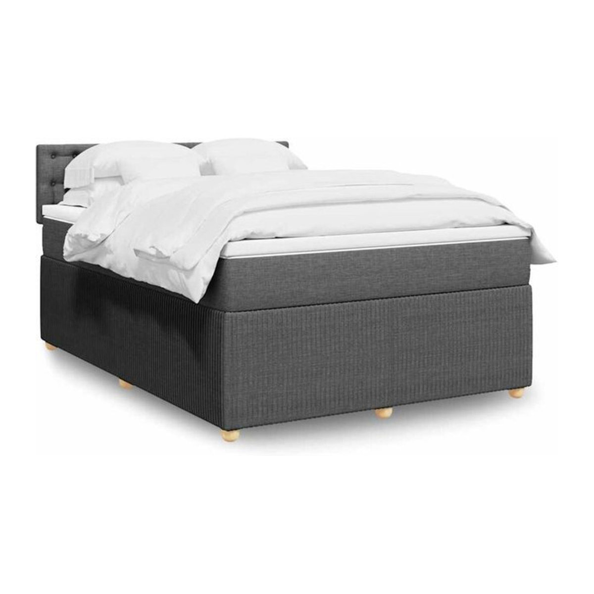 vidaxl Boxspringbett mit Matratze in Grau aus Stoff B/T/H: 140 x 190 cm - Bild 1