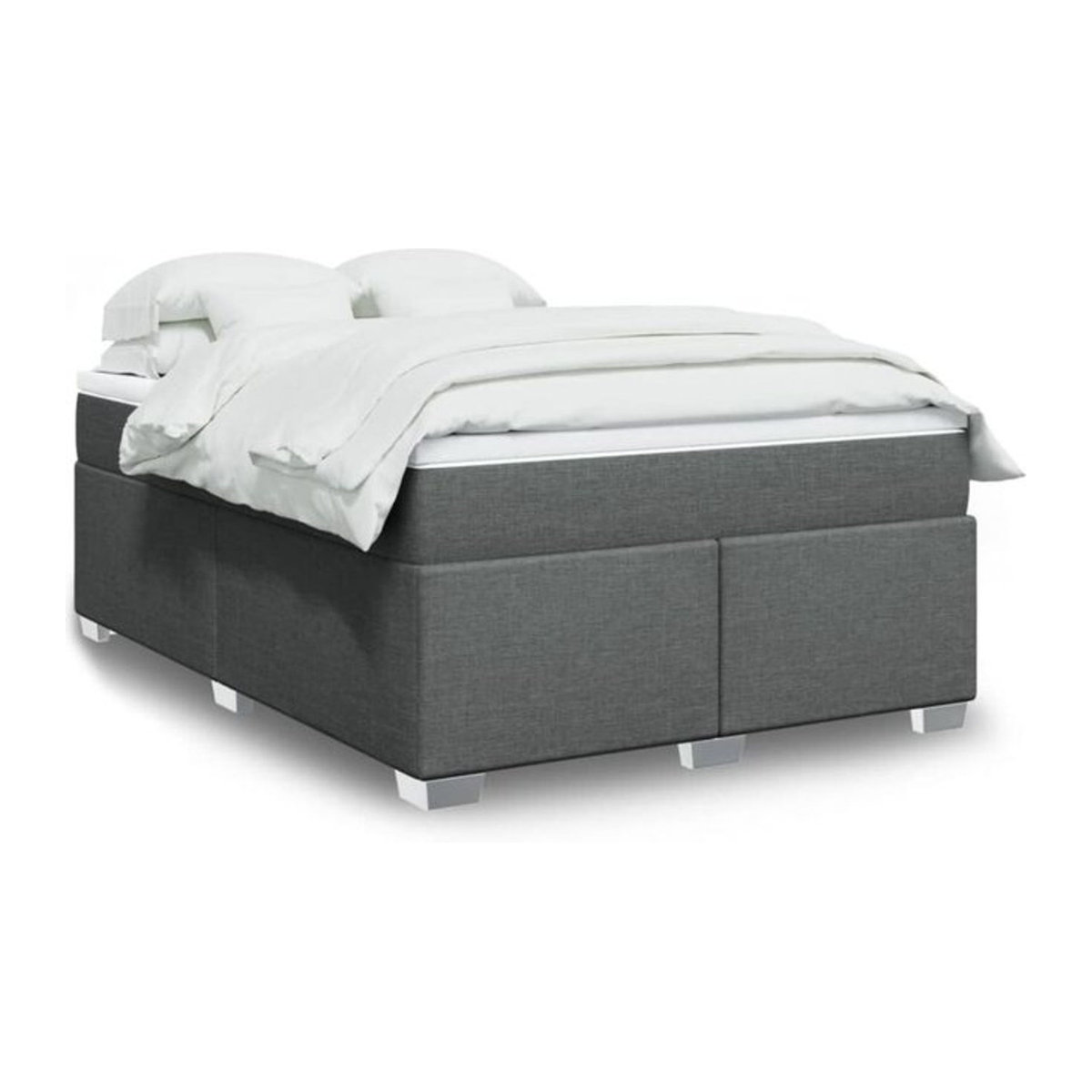 vidaxl Boxspringbett mit Matratze in Grau aus Stoff B/T/H: 140 x 200 cm - Bild 1