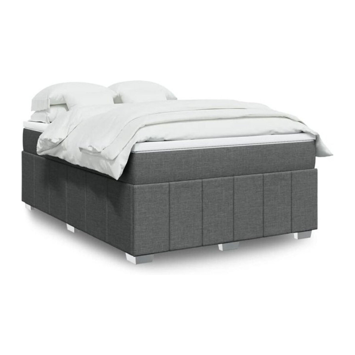 vidaxl Boxspringbett mit Matratze in Grau aus Stoff, B/T/H: 140 x 200 cm - Bild 1