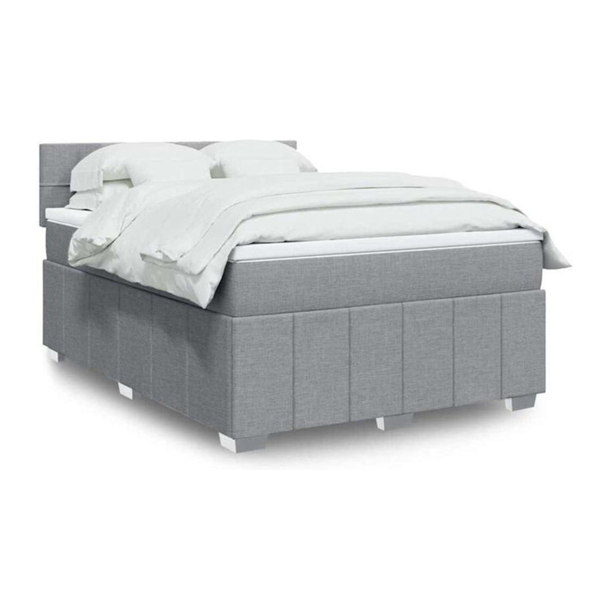 Vidaxl Boxspringbett mit Matratze in Grau aus Stoff, B/T/H: 140 x 200 cm - Bild 1