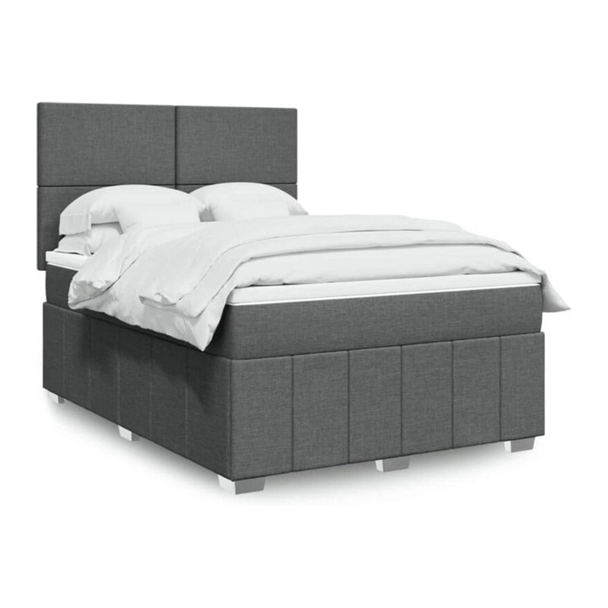 Vidaxl Boxspringbett mit Matratze in Grau aus Stoff B/T/H: 140 x 200 cm - Bild 1