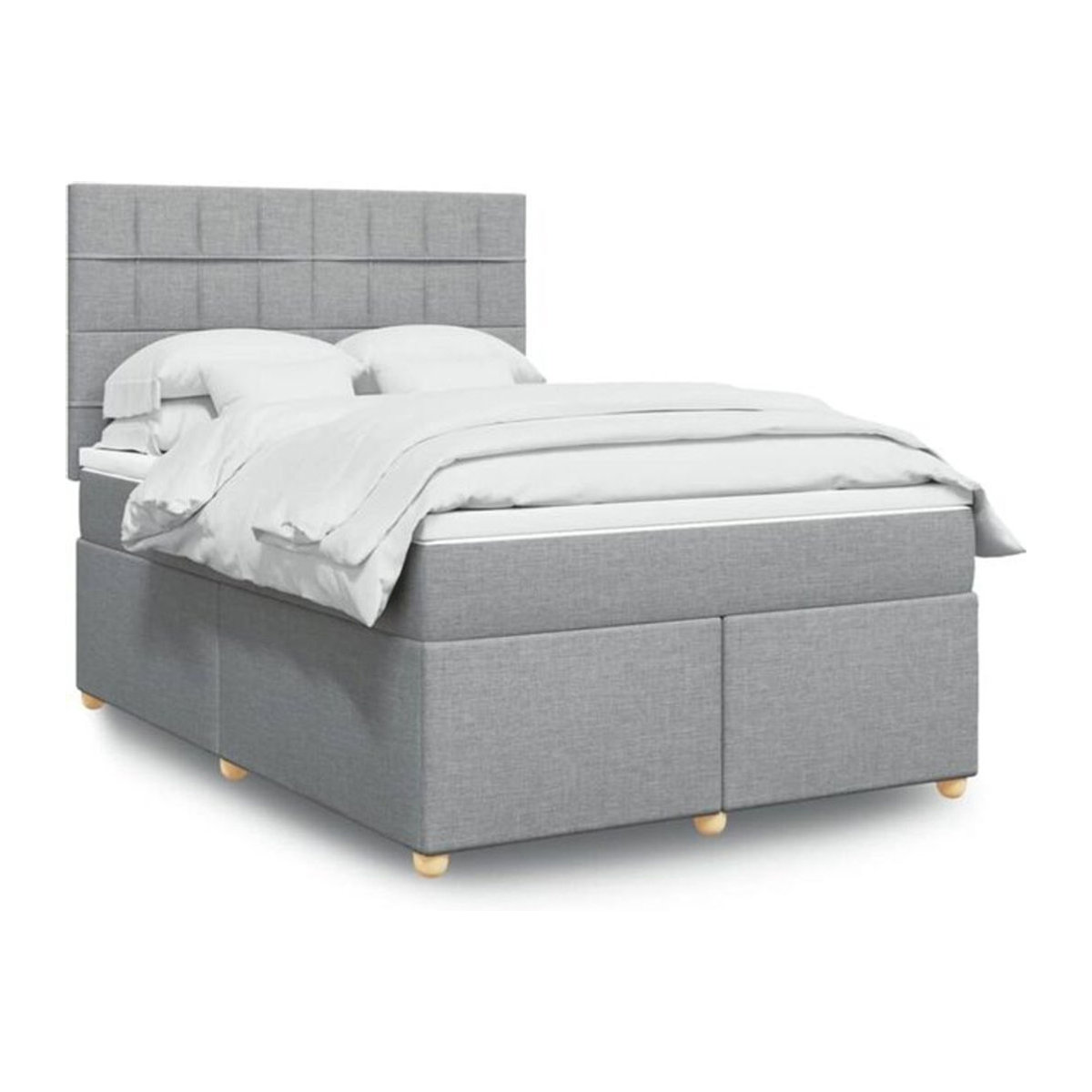 Vidaxl Boxspringbett mit Matratze in Grau aus Stoff, B/T/H: 140 x 200 cm - Bild 1