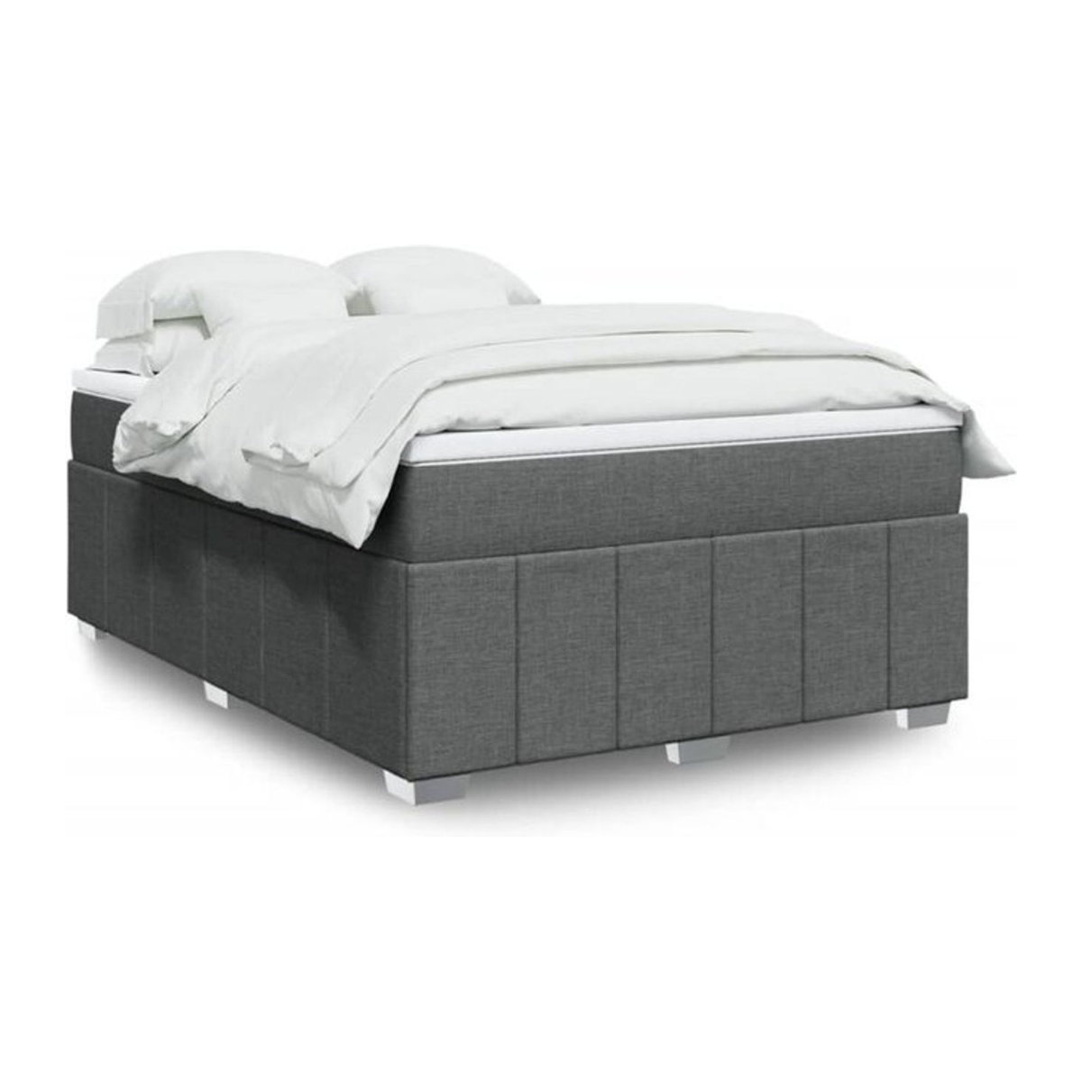 vidaxl Boxspringbett mit Matratze in Grau aus Stoff B/T/H: 160 x 200 cm - Bild 1