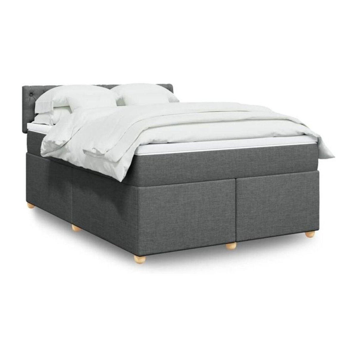 Vidaxl Boxspringbett mit Matratze in Grau aus Stoff, B/T/H: 160 x 200 x 100,5 cm - Bild 1