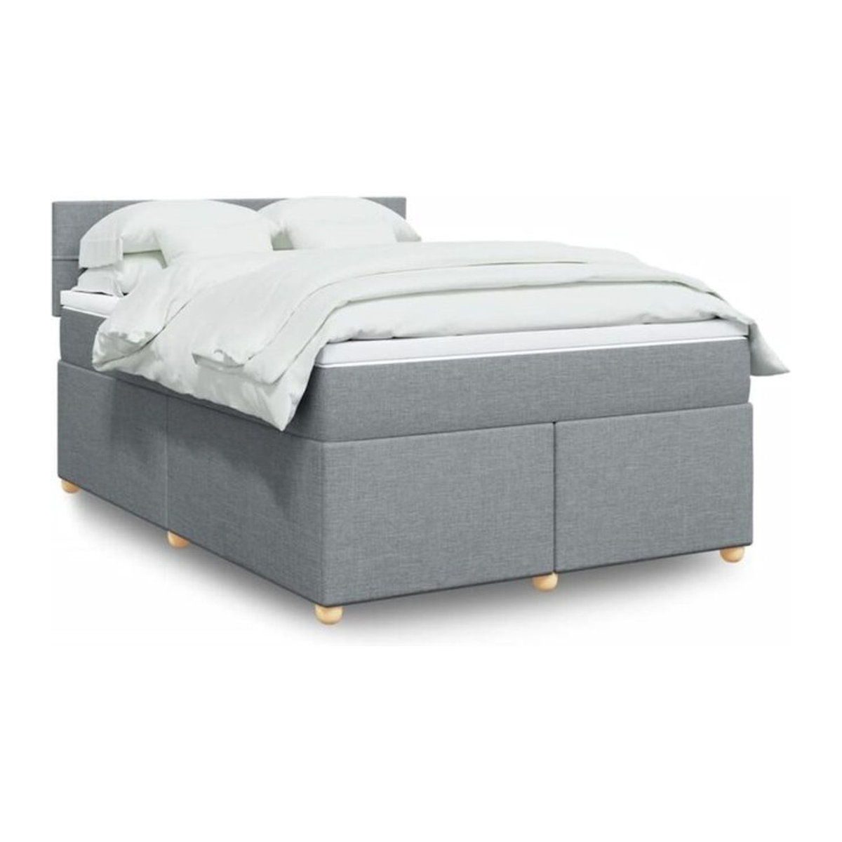 Vidaxl Boxspringbett mit Matratze in Grau aus Stoff, B/T/H: 160 x 200 x 100,5 cm - Bild 1