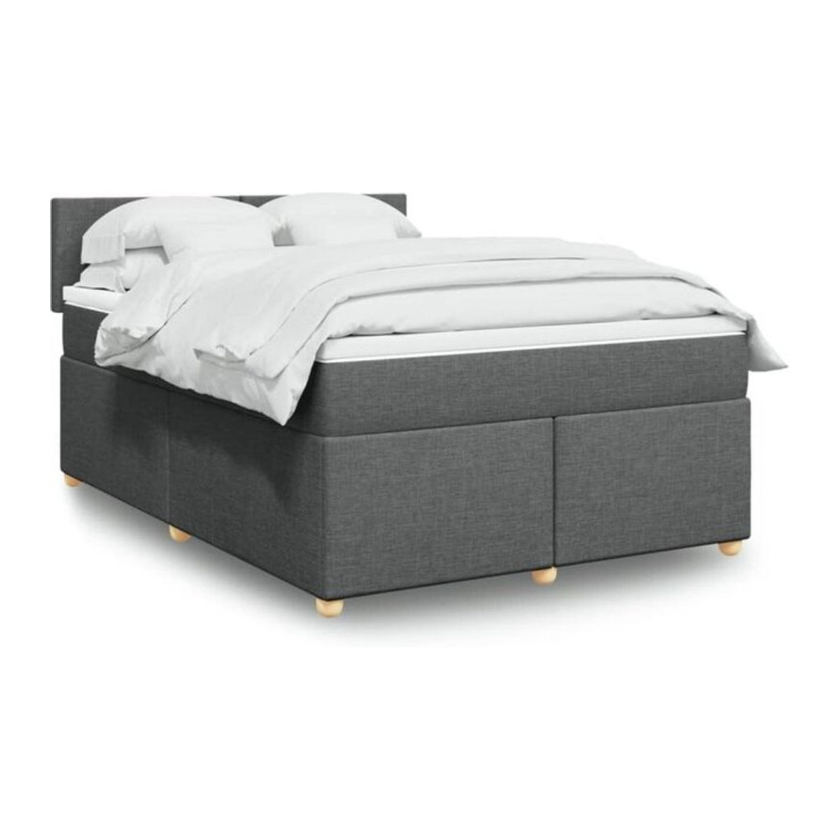 vidaxl Boxspringbett mit Matratze in Grau aus Stoff, B/T/H: 160 x 200 x 100,5 cm - Bild 1