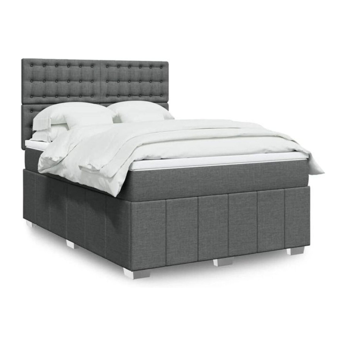 Vidaxl Boxspringbett mit Matratze in Grau aus Stoff, B/T/H: 160 x 200 x 150,5 cm - Bild 1