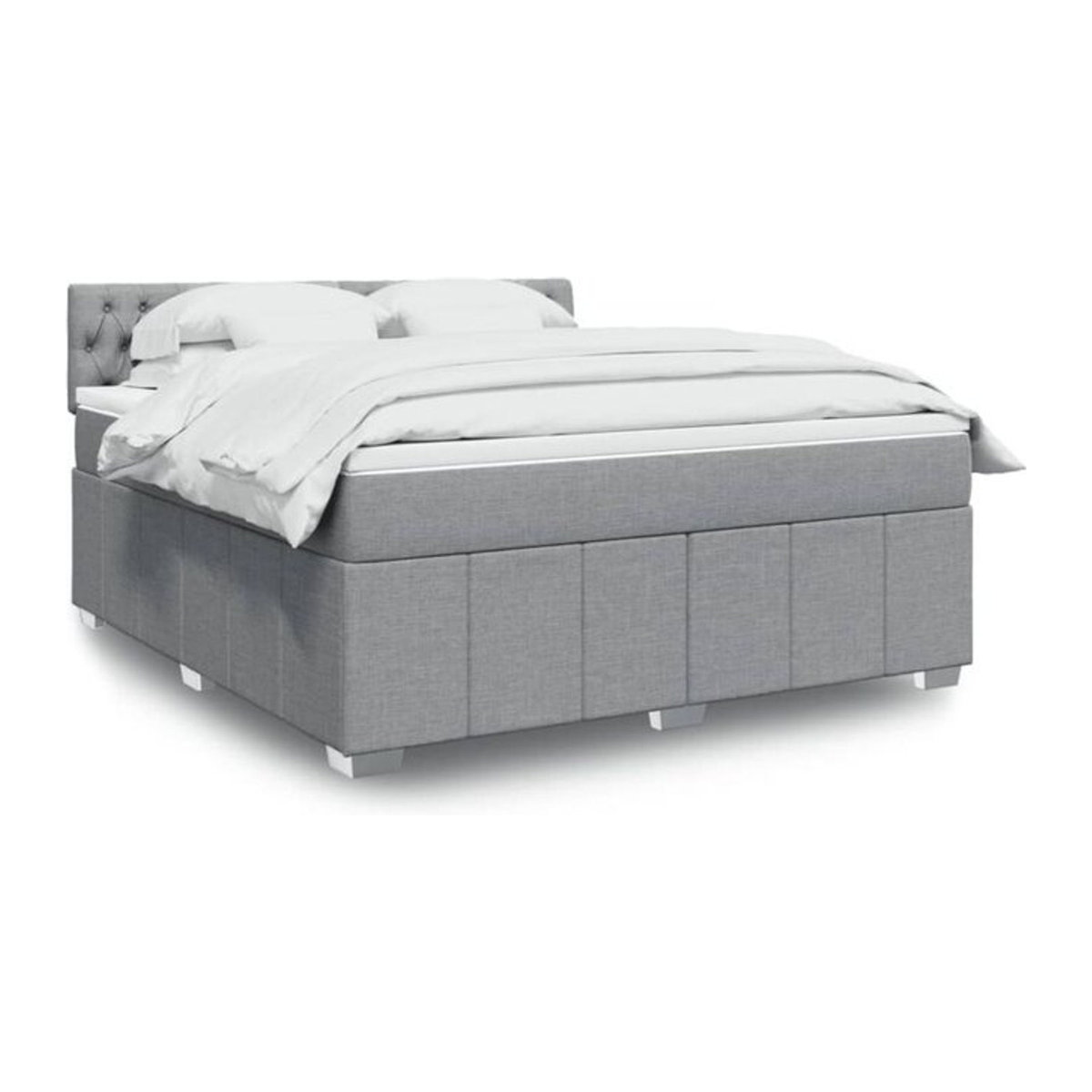 Vidaxl Boxspringbett mit Matratze in Grau aus Stoff, B/T/H: 180 x 200 x 100,5 cm - Bild 1