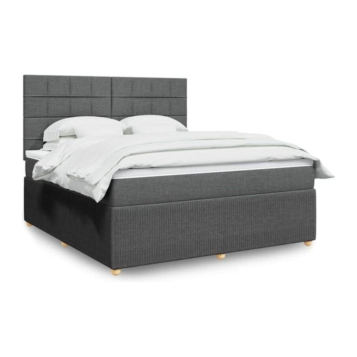 Vidaxl Boxspringbett mit Matratze in Grau aus Stoff, B/T/H: 180 x 200 x 150,5 cm - Bild 1