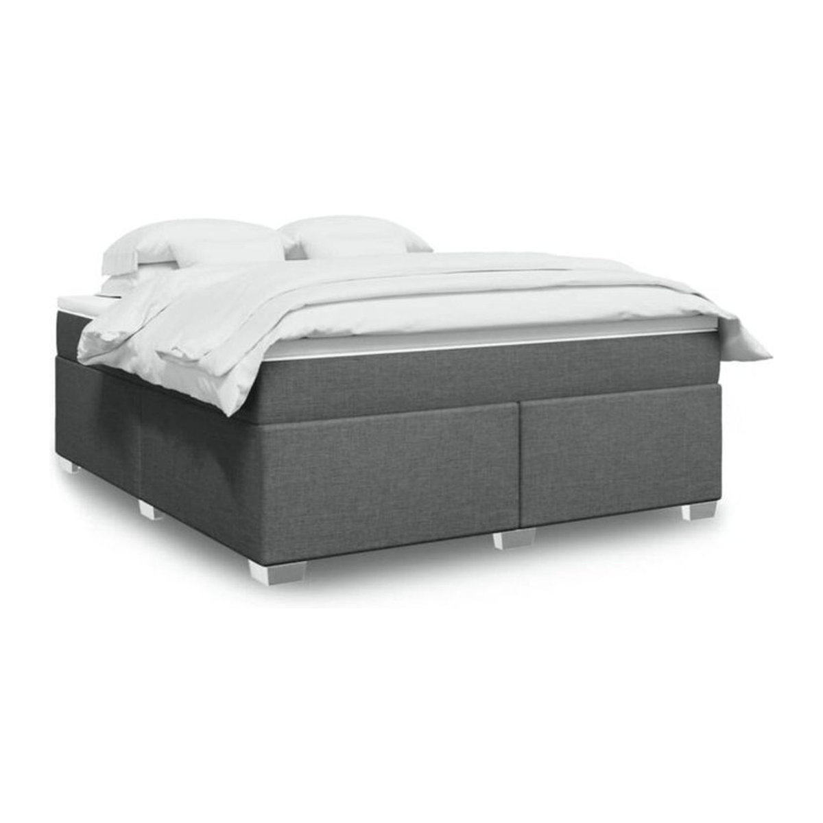 Vidaxl Boxspringbett mit Matratze in Grau aus Stoff, B/T/H: 180 x 200 x 46 cm - Bild 1