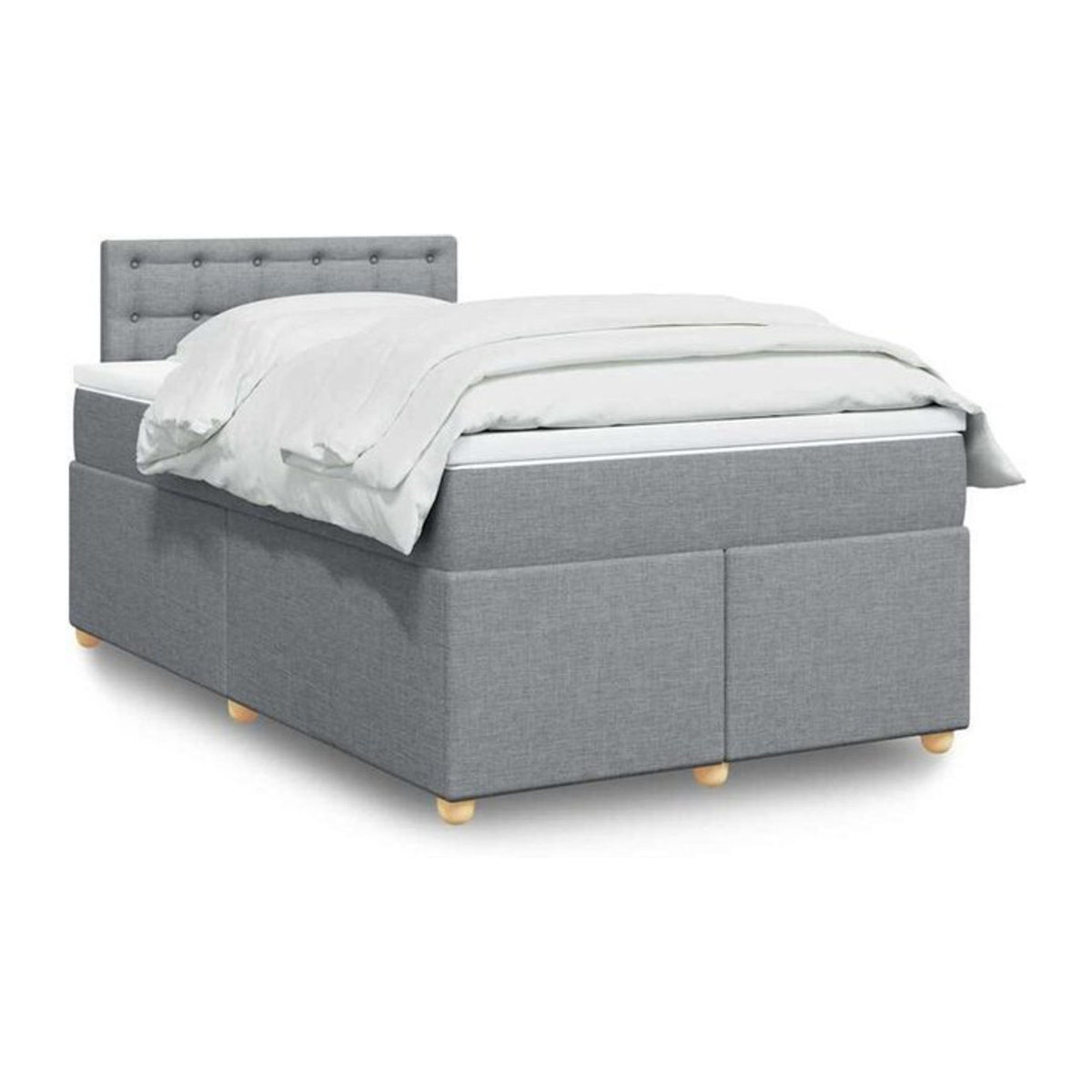 Vidaxl Boxspringbett mit Matratze in Grau aus Stoff, B/T/H: 190 x 120 x 100,5 cm - Bild 1
