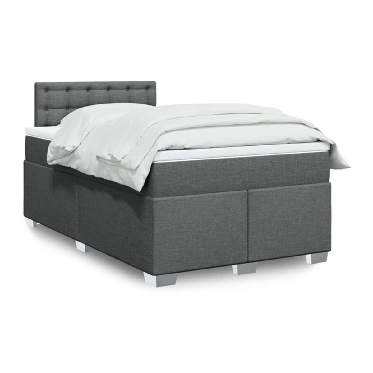 Vidaxl Boxspringbett mit Matratze in Grau aus Stoff B/T/H: 190 x 120 x 100,5 cm - Bild 1