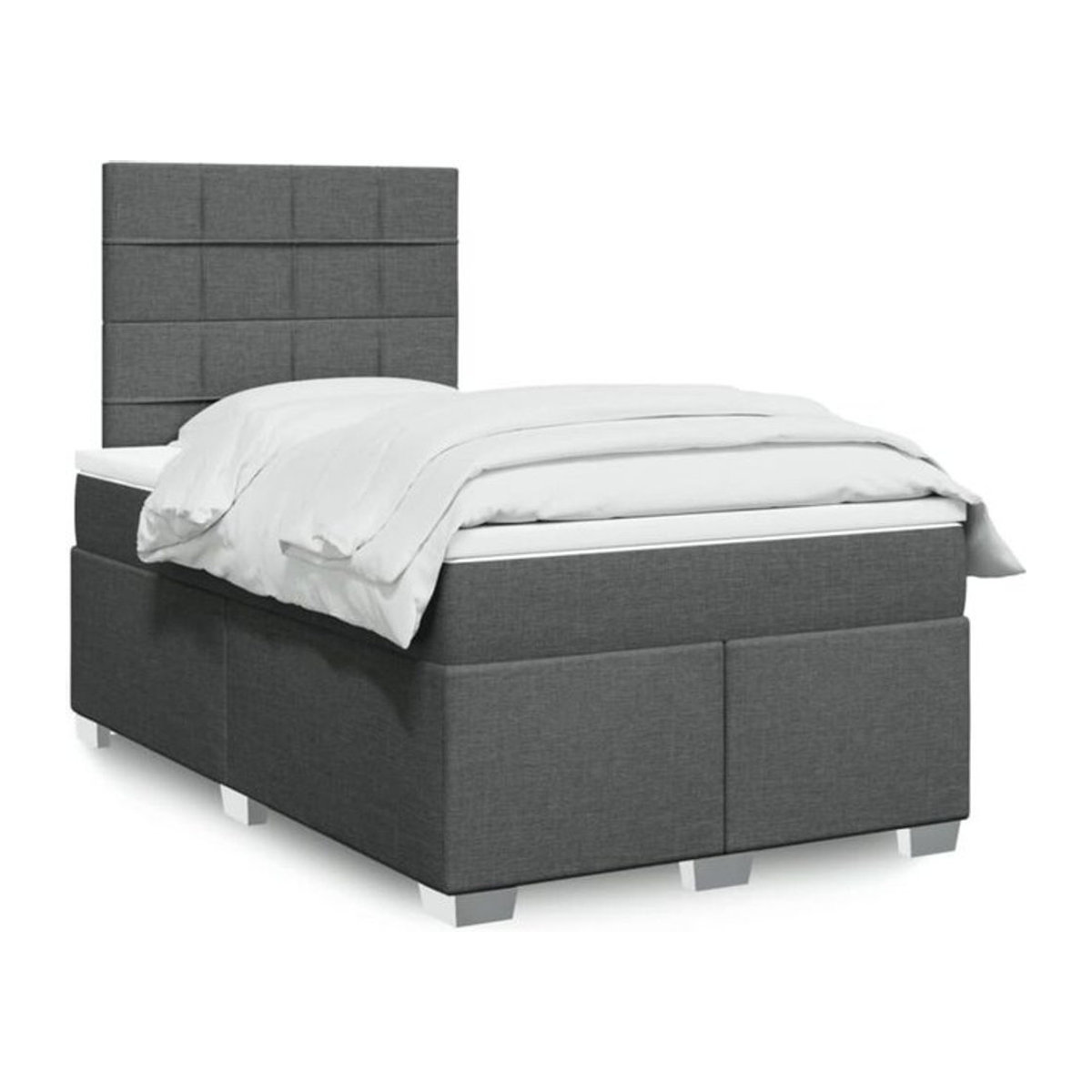 vidaxl Boxspringbett mit Matratze in Grau aus Stoff, B/T/H: 190 x 120 x 140,5 cm - Bild 1