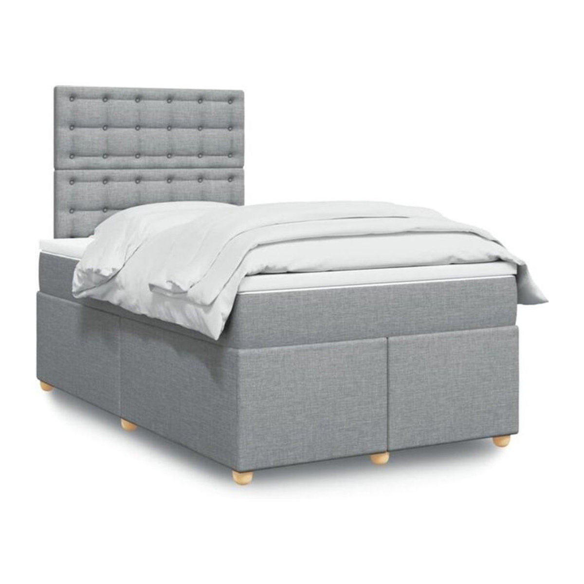 Vidaxl Boxspringbett mit Matratze in Grau aus Stoff, B/T/H: 190 x 120 x 150,5 cm - Bild 1