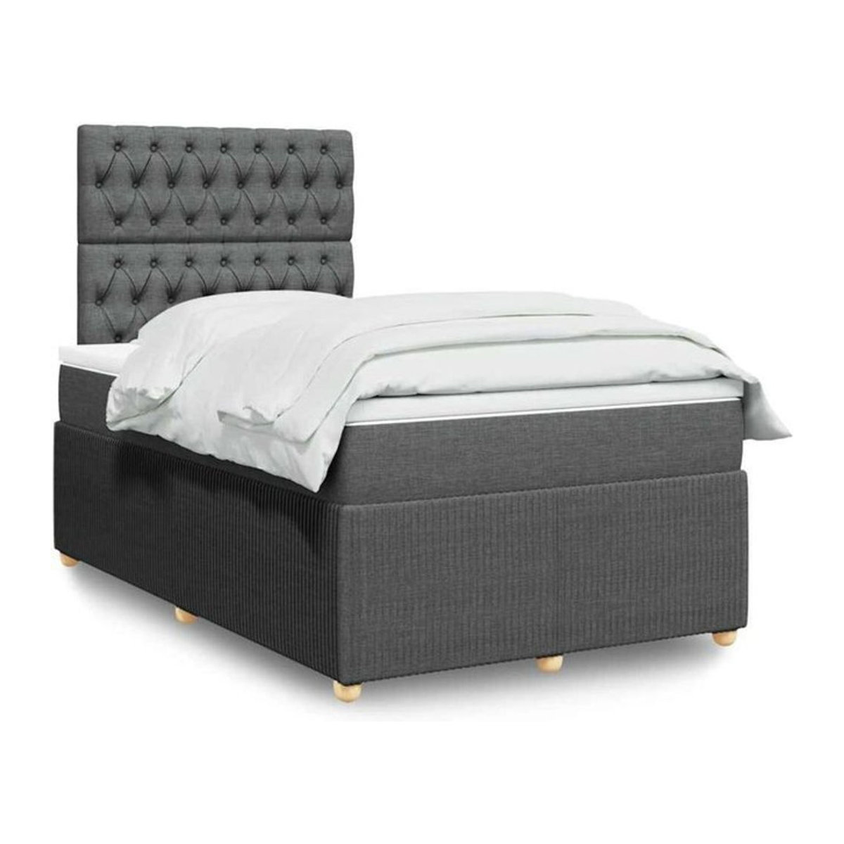Vidaxl Boxspringbett mit Matratze in Grau aus Stoff, B/T/H: 190 x 120 x 150,5 cm - Bild 1