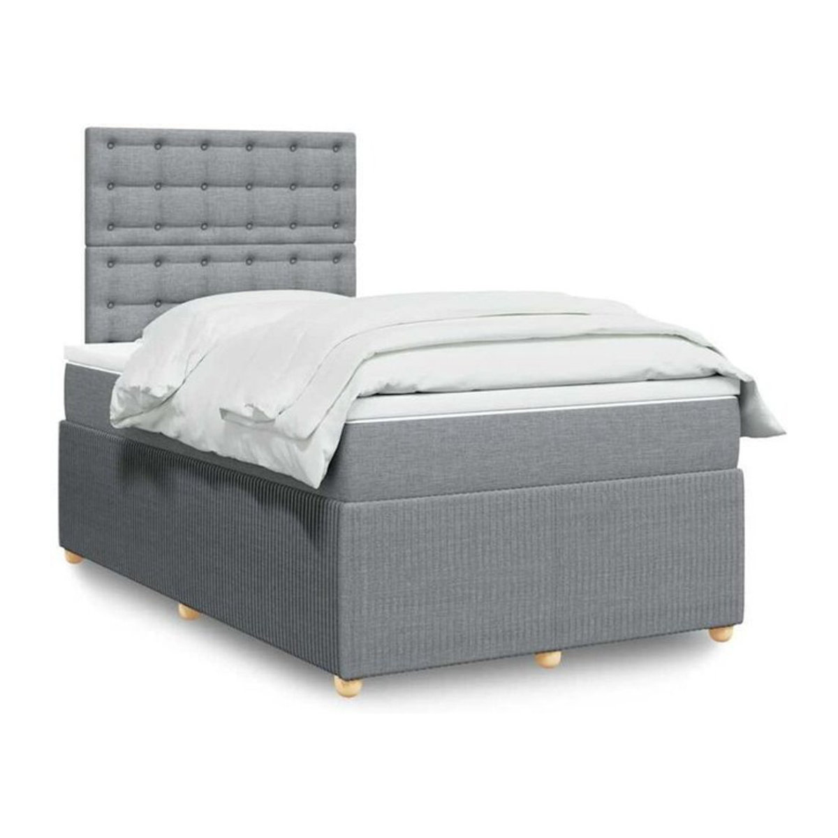 Vidaxl Boxspringbett mit Matratze in Grau aus Stoff, B/T/H: 190 x 120 x 150,5 cm - Bild 1
