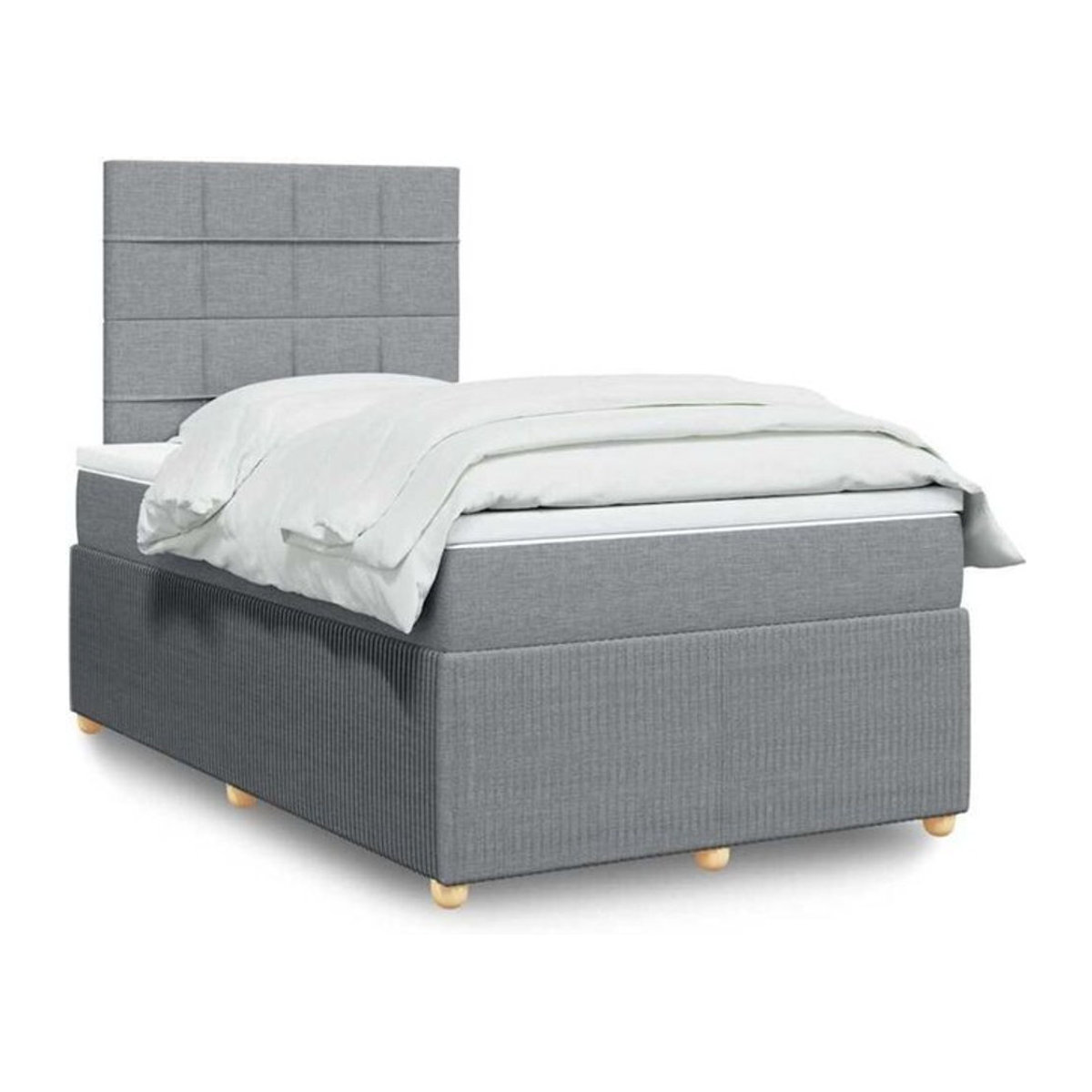 vidaxl Boxspringbett mit Matratze in Grau aus Stoff, B/T/H: 190 x 120 x 150,5 cm - Bild 1