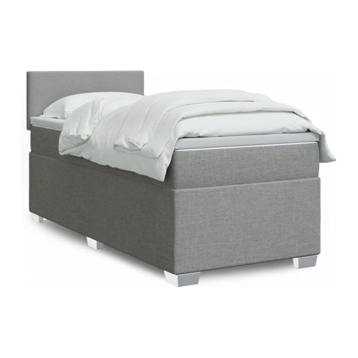 Vidaxl Boxspringbett mit Matratze in Grau aus Stoff, B/T/H: 200 x 100 x 100,5 cm - Bild 1