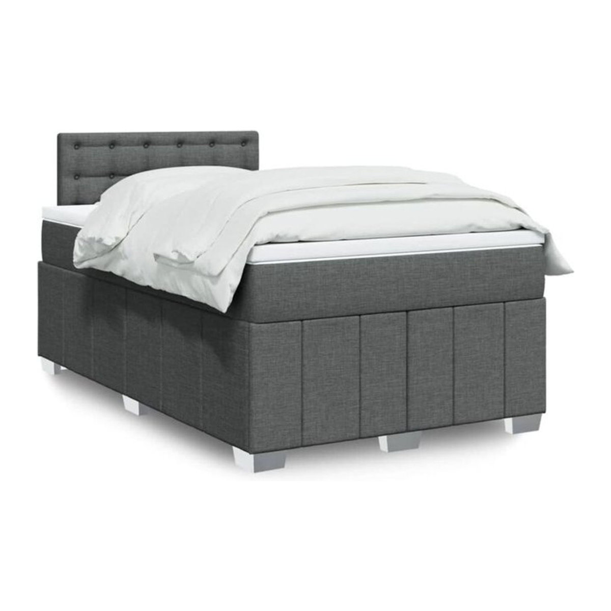 vidaxl Boxspringbett mit Matratze in Grau aus Stoff, B/T/H: 200 x 120 x 100,5 cm - Bild 1