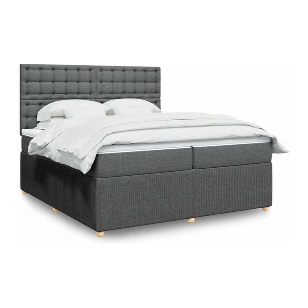 VIDAXL Boxspringbett mit Matratze in Grau aus Stoff B/T/H: 200 x 140,5 x 200 cm - Bild 1