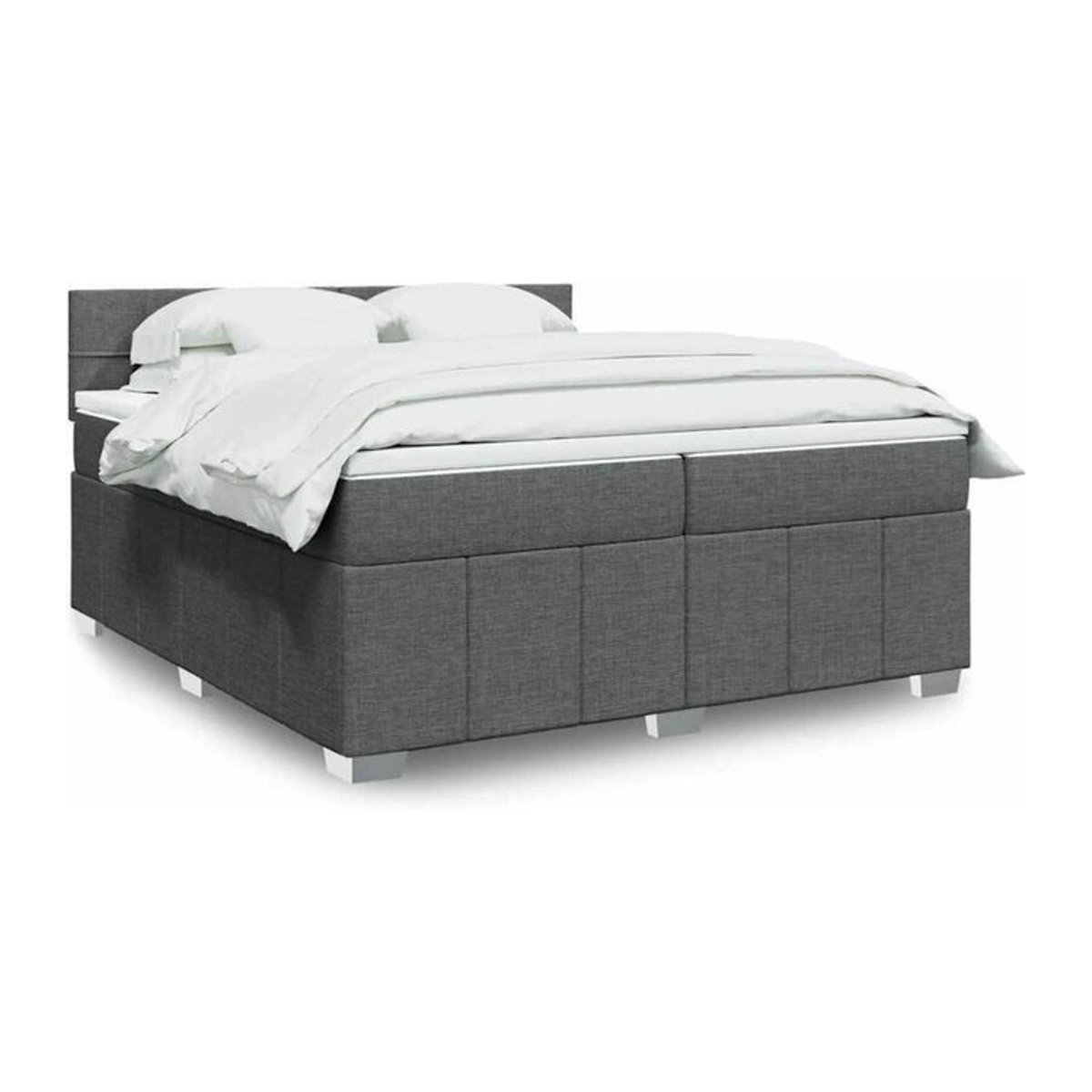 Vidaxl Boxspringbett mit Matratze in Grau aus Stoff, B/T/H: 200 x 200 x 100,5 cm - Bild 1