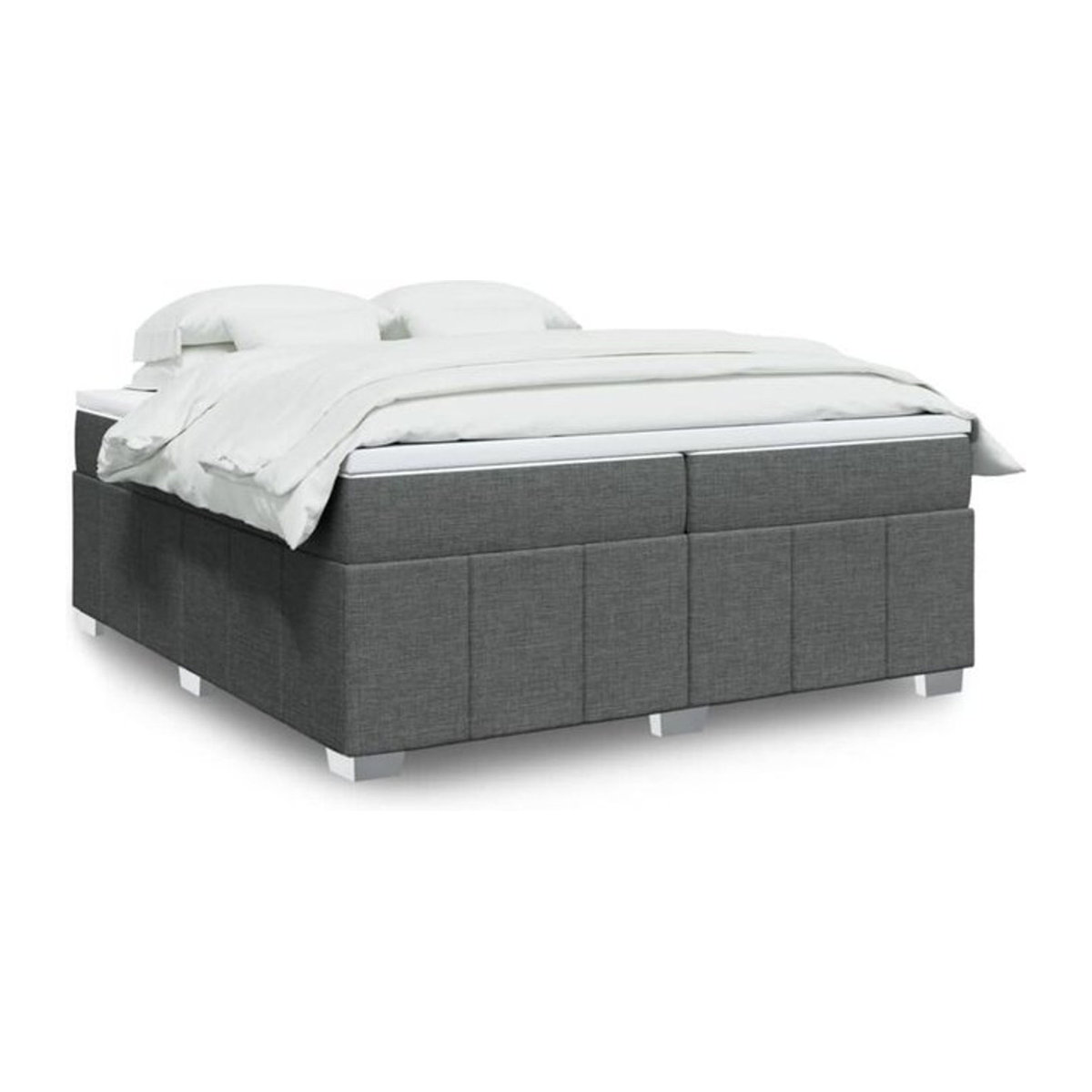 Vidaxl Boxspringbett mit Matratze in Grau aus Stoff B/T/H: 200 x 200 x 46 cm - Bild 1