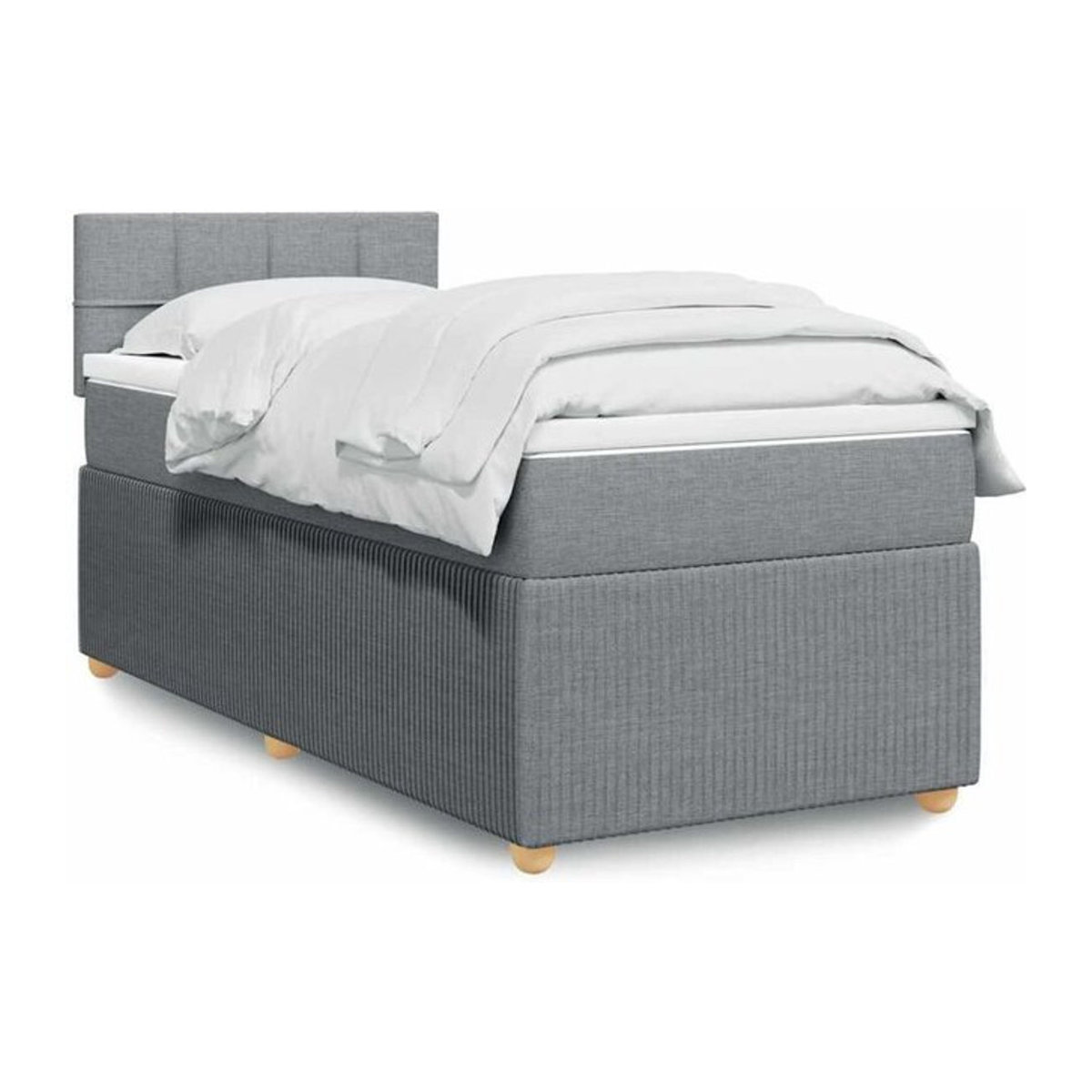 Vidaxl Boxspringbett mit Matratze in Grau aus Stoff B/T/H: 80 x 200 x 100,5 cm - Bild 1