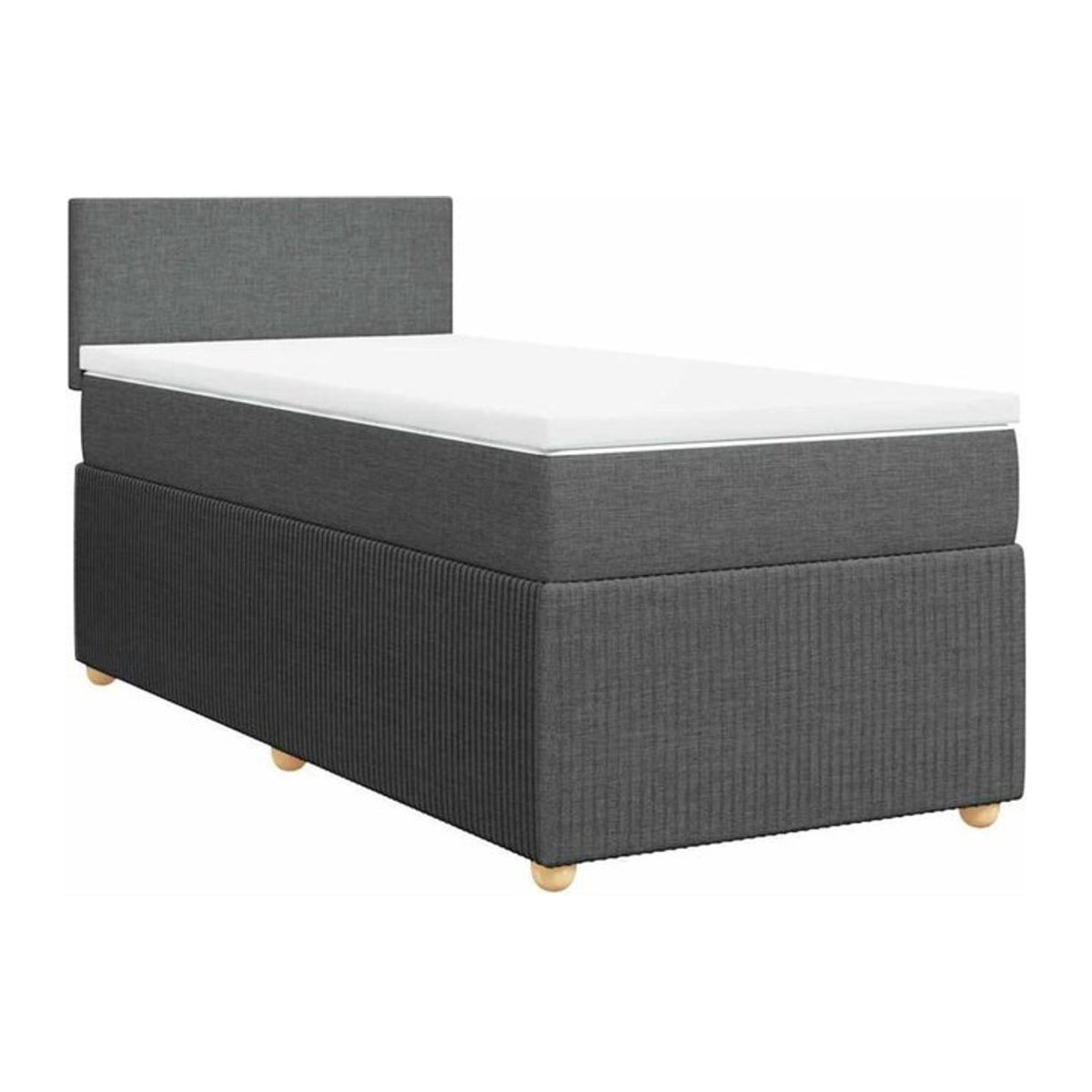 vidaxl Boxspringbett mit Matratze in Grau aus Stoff, B/T/H: 80 x 200 x 100,5 cm - Bild 1