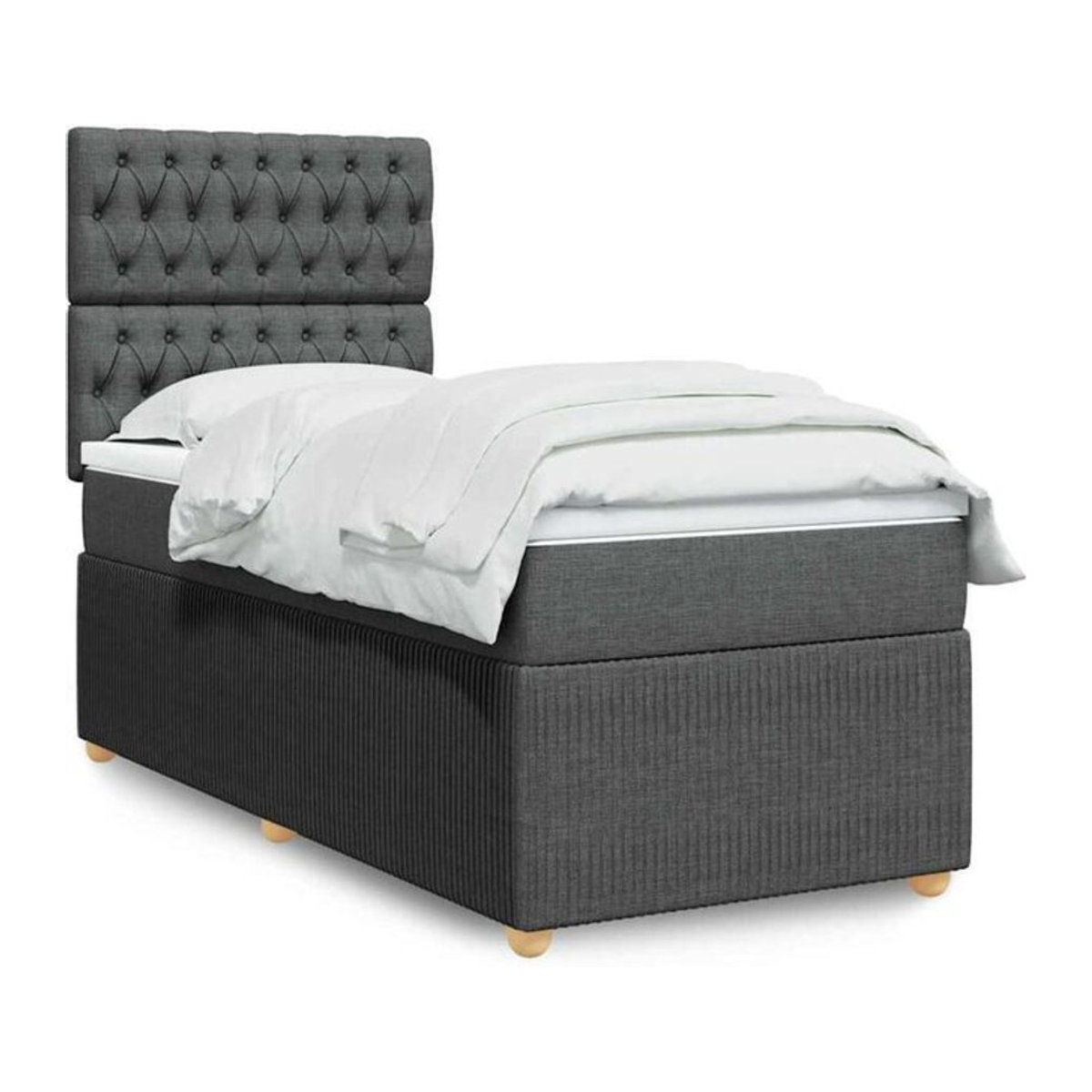 VIDAXL Boxspringbett mit Matratze in Grau aus Stoff, B/T/H: 80 x 200 x 150,5 cm - Bild 1