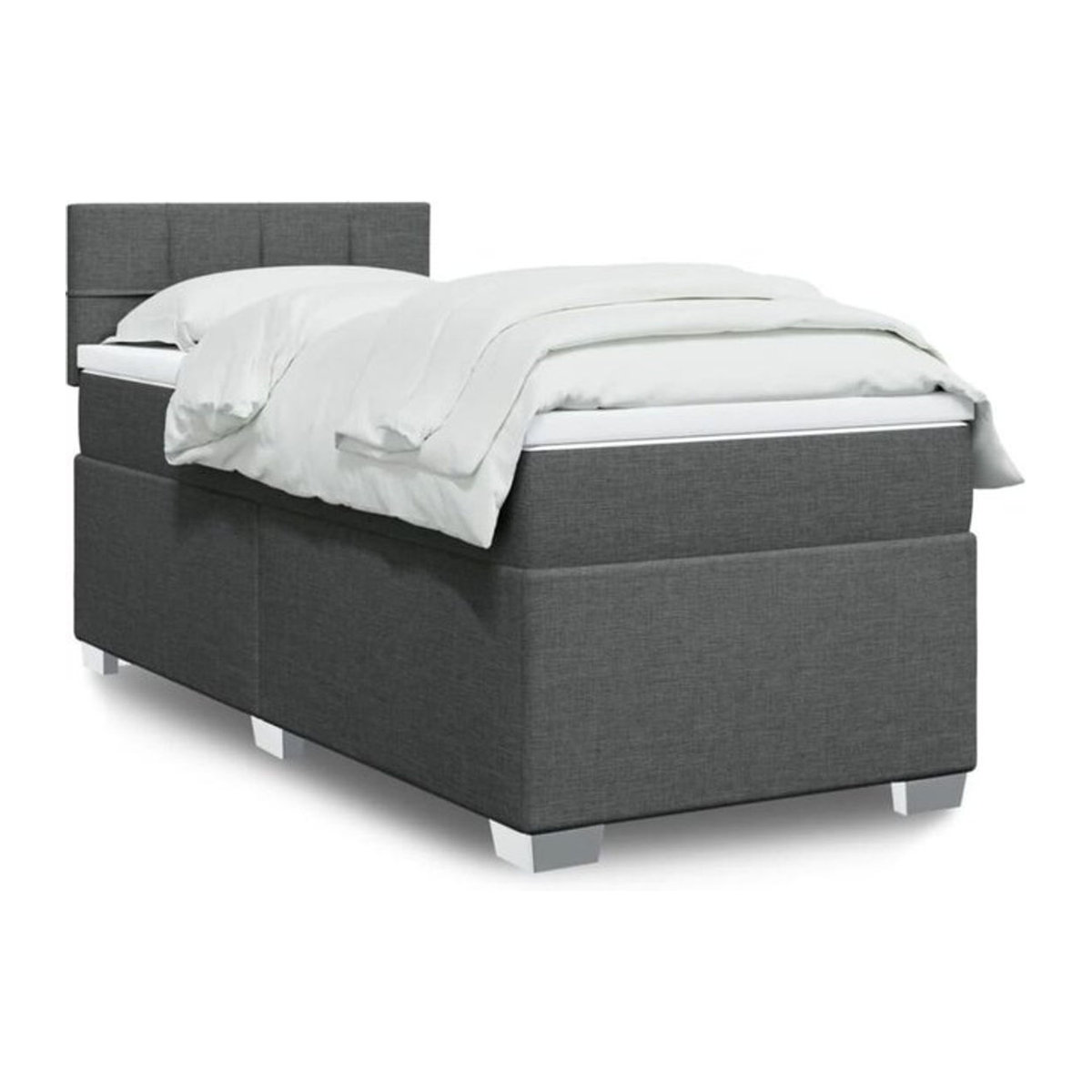 vidaxl Boxspringbett mit Matratze in Grau aus Stoff B/T/H: 90 x 190 cm - Bild 1