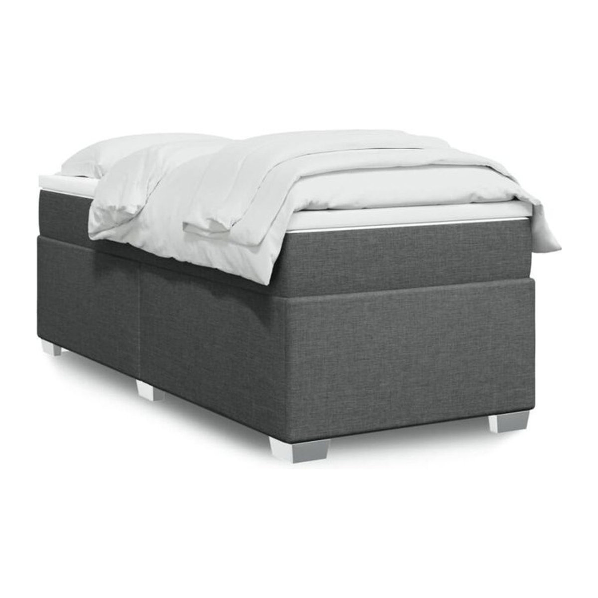 vidaxl Boxspringbett mit Matratze in Grau aus Stoff, B/T/H: 90 x 190 x 46 cm - Bild 1