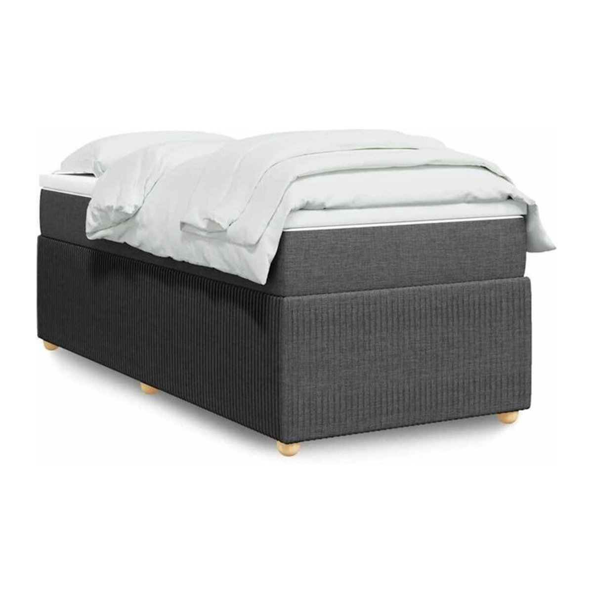 Vidaxl Boxspringbett mit Matratze in Grau aus Stoff, B/T/H: 90 x 200 x 46 cm - Bild 1