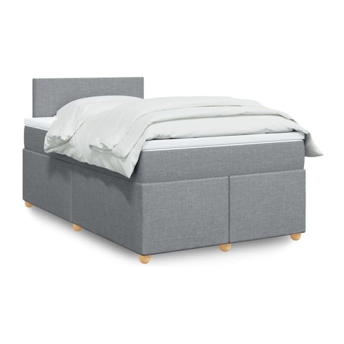 Vidaxl Boxspringbett mit Matratze in Grau aus Stoff, Modernes Design, B/T/H: 120 x 200 x 100,5 cm - Bild 1
