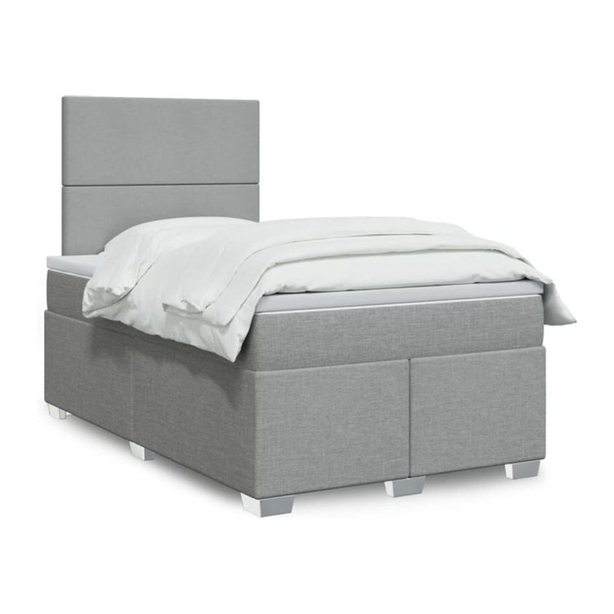 Vidaxl Boxspringbett mit Matratze in Grau aus Stoff und Holzwerkstoff B/B/H: 120 x 200 cm - Bild 1