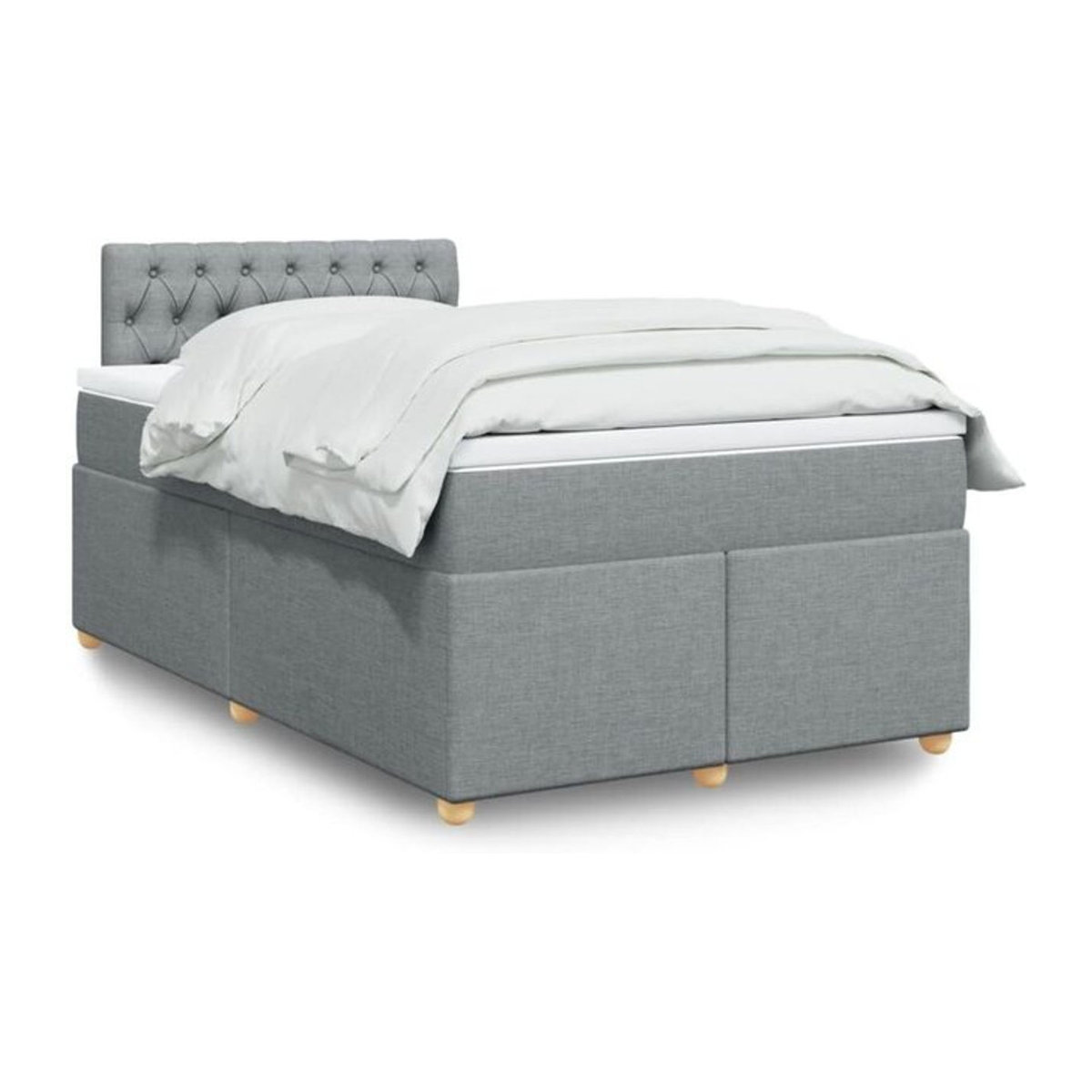 vidaxl Boxspringbett mit Matratze in Grau aus Stoff und Holzwerkstoff B/T: 120 x 200 cm - Bild 1