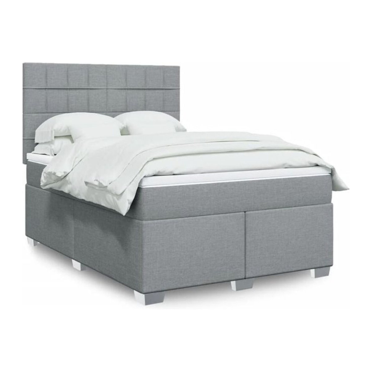 Vidaxl Boxspringbett mit Matratze in Grau aus Stoff und Holzwerkstoff, B/T: 140 x 190 cm - Bild 1