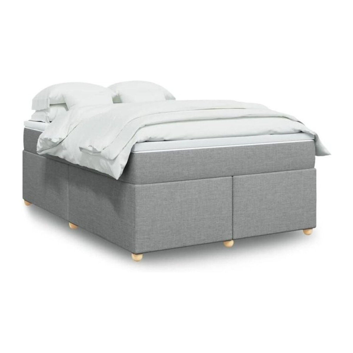 Vidaxl Boxspringbett mit Matratze in Grau aus Stoff und Holzwerkstoff B/T: 140 x 190 cm - Bild 1