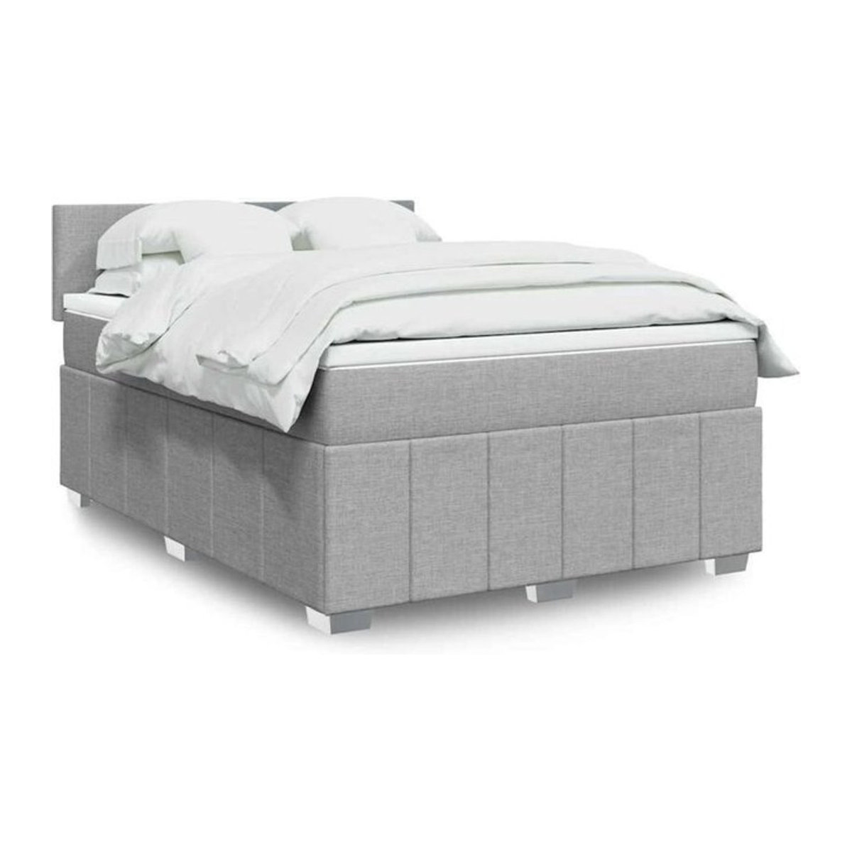 Vidaxl Boxspringbett mit Matratze in Grau aus Stoff und Holzwerkstoff, B/T: 140 x 200 cm - Bild 1